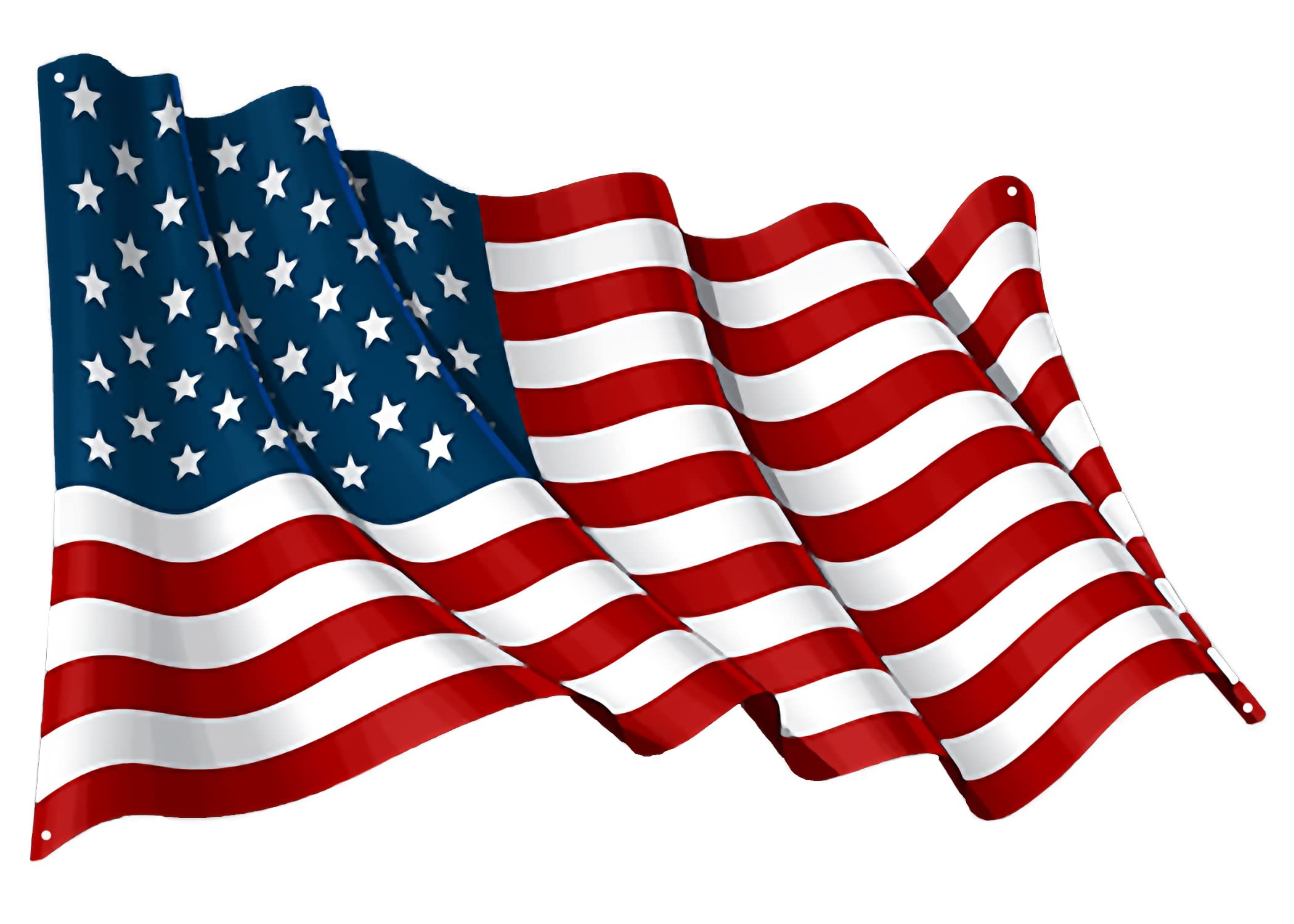 Rogue River Tactical USA American Waving Flag Metal Tin Sign Wall D  cor Man Cave Bar US United States Wavy Die Cut 12x7 inch