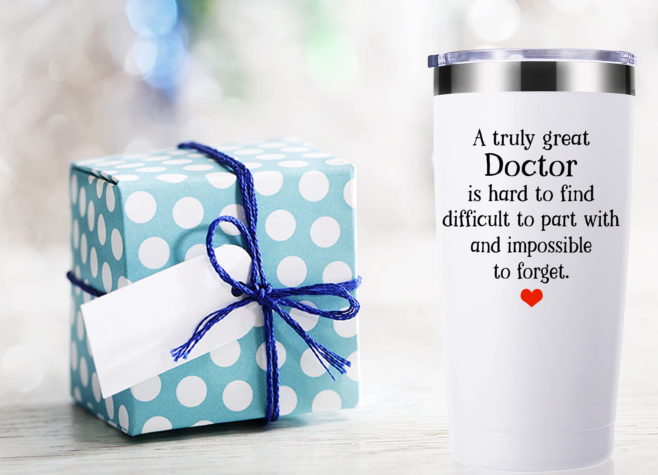 Doctor Gifts 20 Oz Tumbler.A Truly Great Doctor Is Hard To Find And Impossible To Forget.Birthday,Christmas,Appreciation Gifts,T
