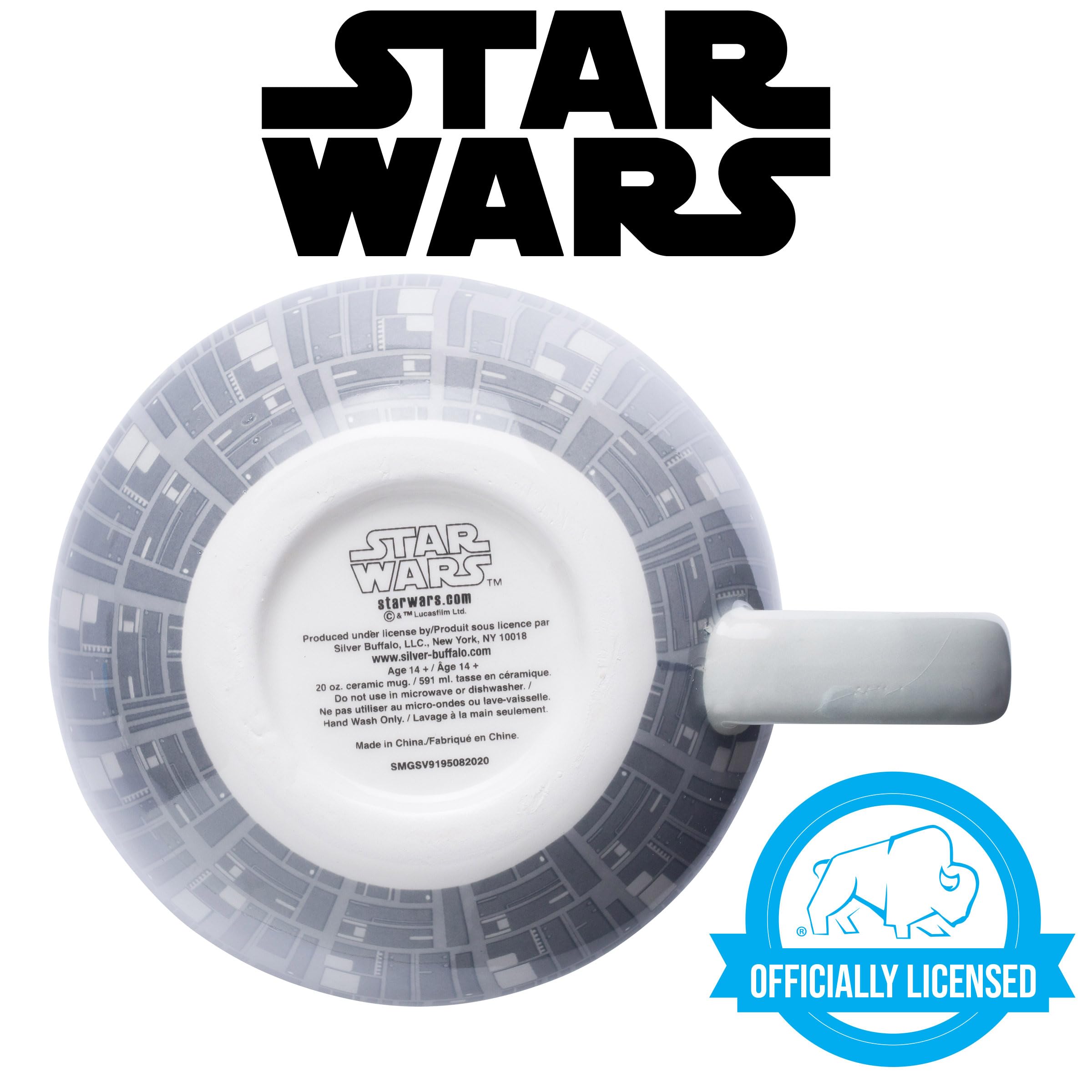 Silver Buffalo Sculpted Ceramic Mug, One Size (Pack Of 1), Death Star