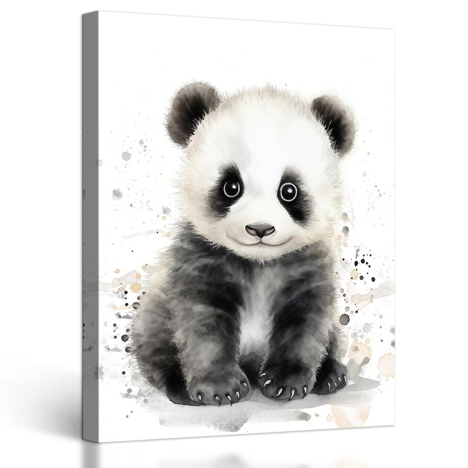 Cute Panda Pictures Wall Art Watercolor Animal Canvas Prints Wall Decor Wildlife Animals Portrait Poster Modern Framed Artwork F