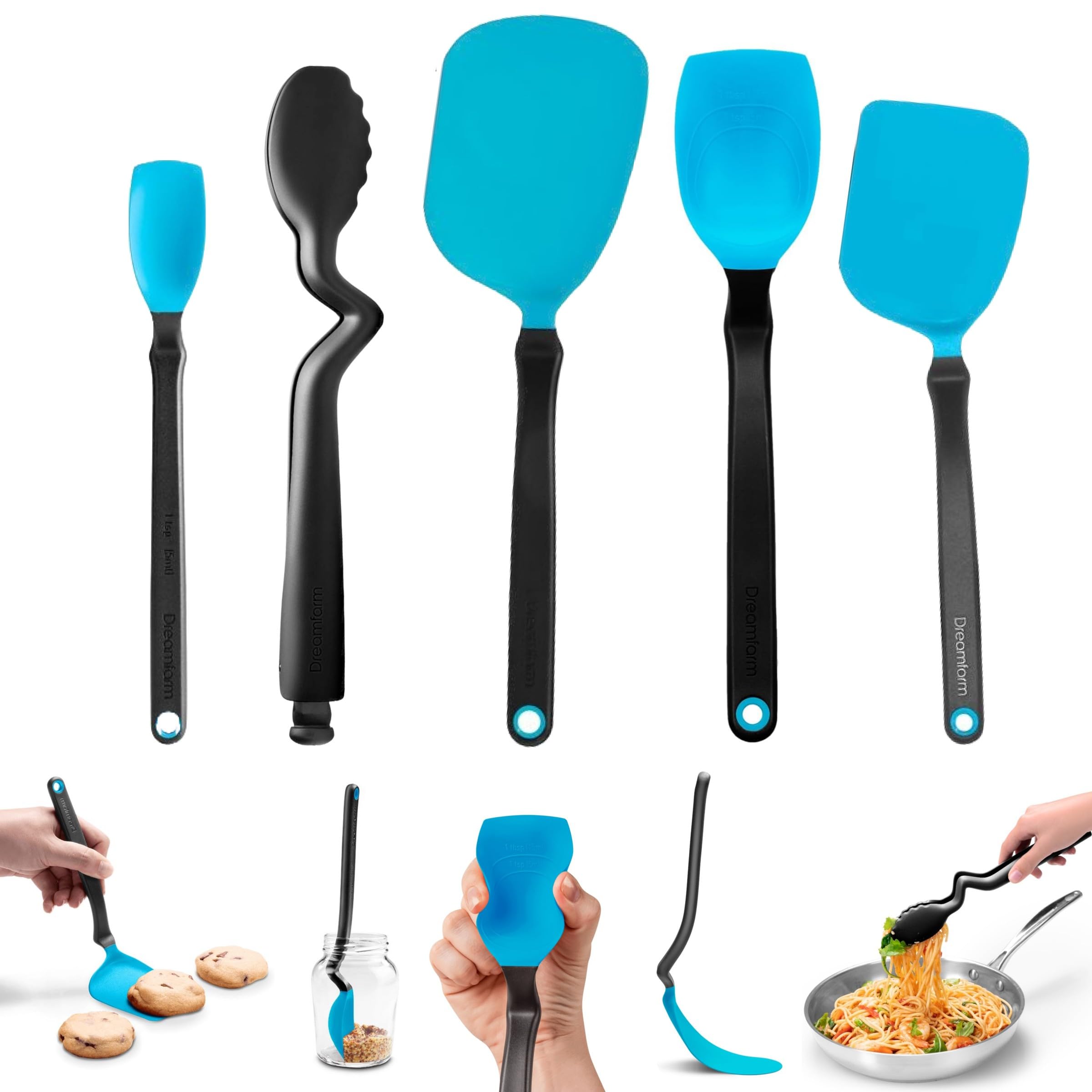 Dreamfarm  Everyday Kitchen Essentials  Dreamfarm Blue  BlueBlack, Set of 5