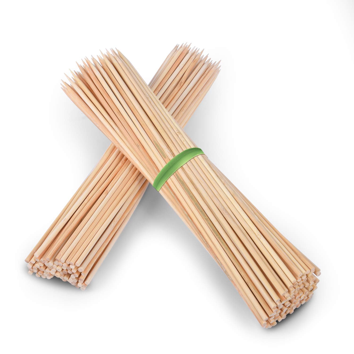 Minisland Premium 12 Inch Bamboo Wooden Skewers For Kabobs 4Mm Thick Round Bbq Heavy Food Sticks 100 Counts -Msl167