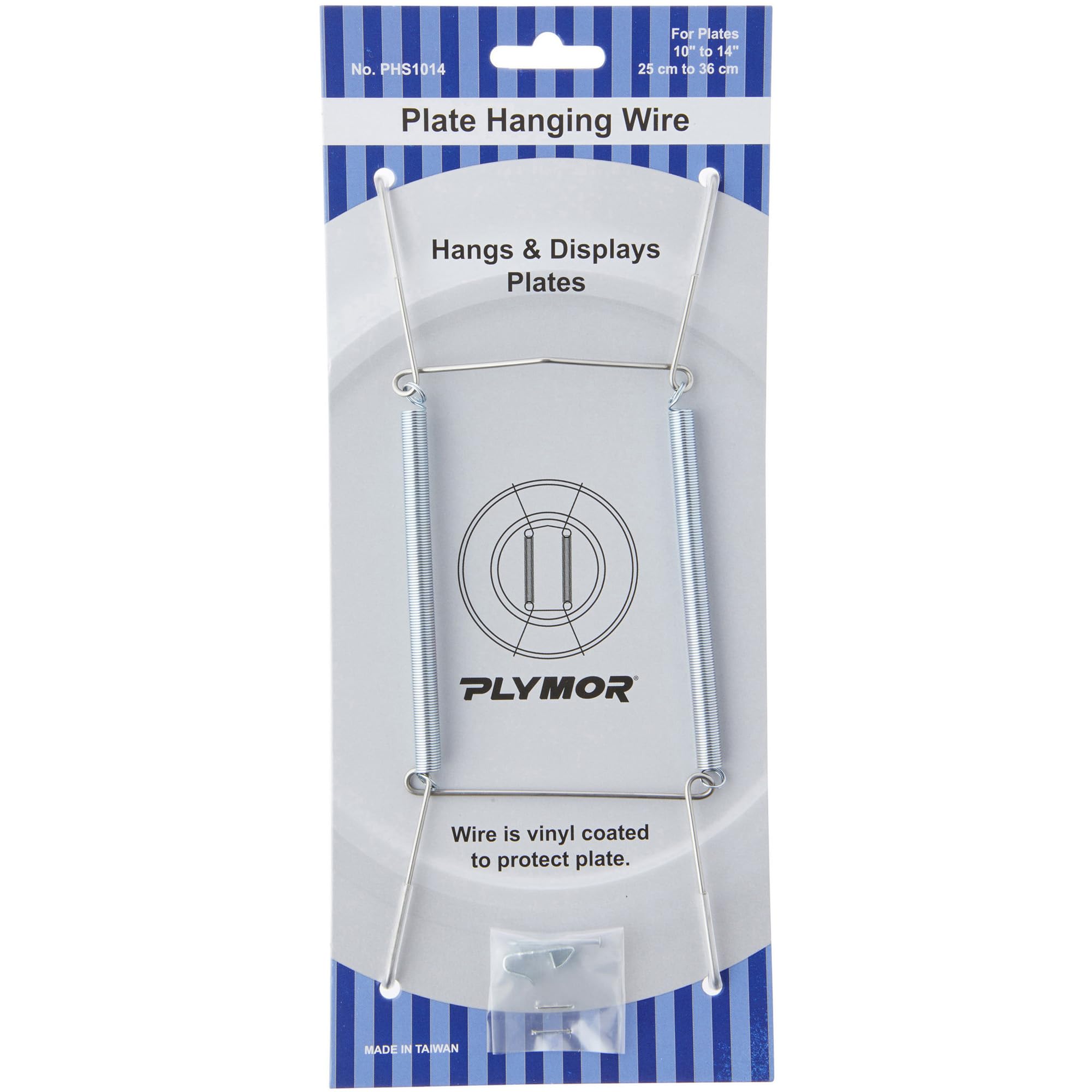 Plymor Stainless Steel Wall Mountable Plate Hanger, 8'' H X 3'' W X 0.5'' D (For Plates 10'' - 14'')