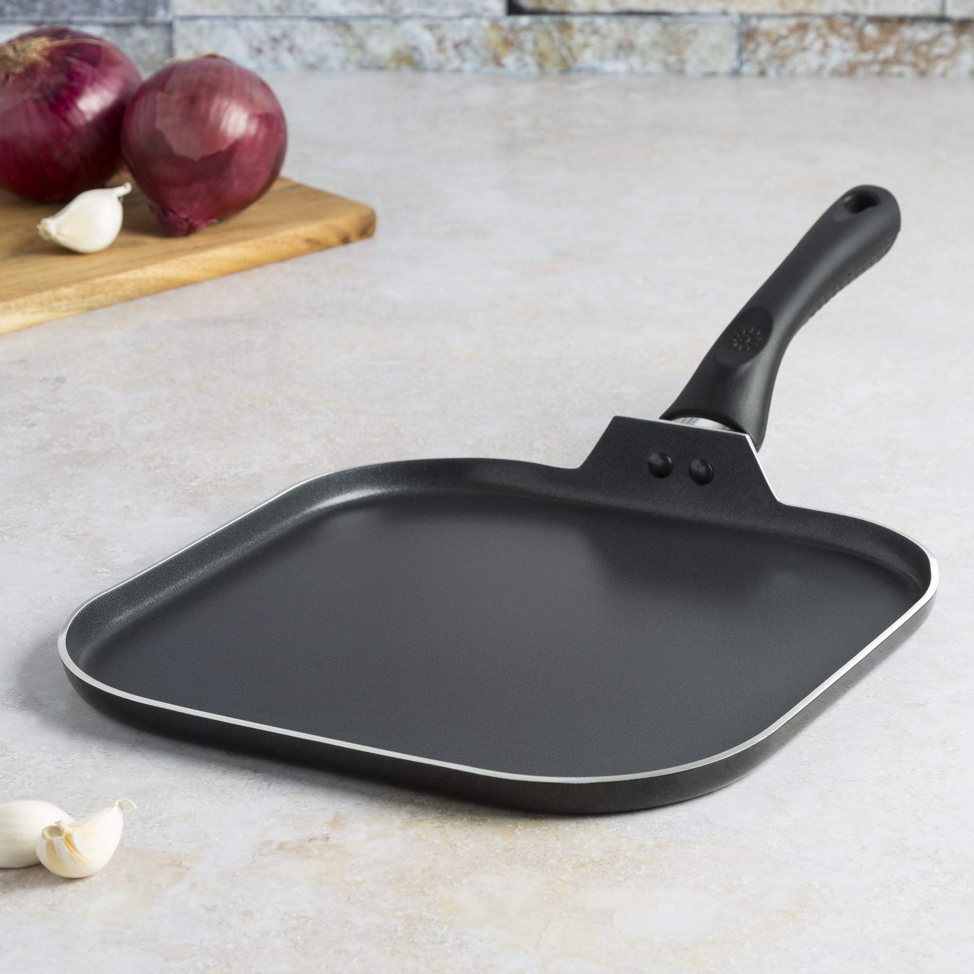 Ecolution Artistry Nonstick Square Griddle, Easy To Clean, Comfortable Handle, Even Heating, Dishwasher Safe Pots And Pans, 11-I