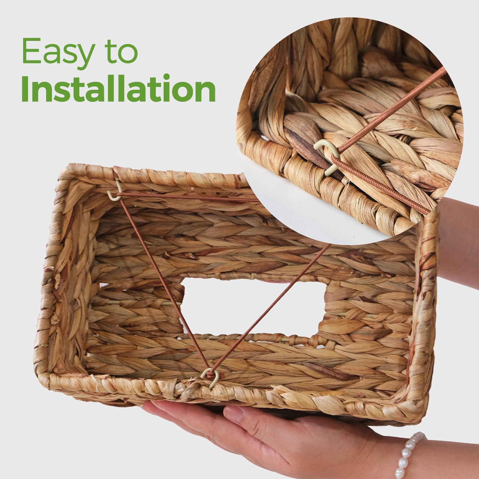 Rectangular Natural Rattan Tissue Box Cover, Hand Woven Wicker Holder For Facial Tissues, Wicker Tissue Holder Ideal For Bathroo