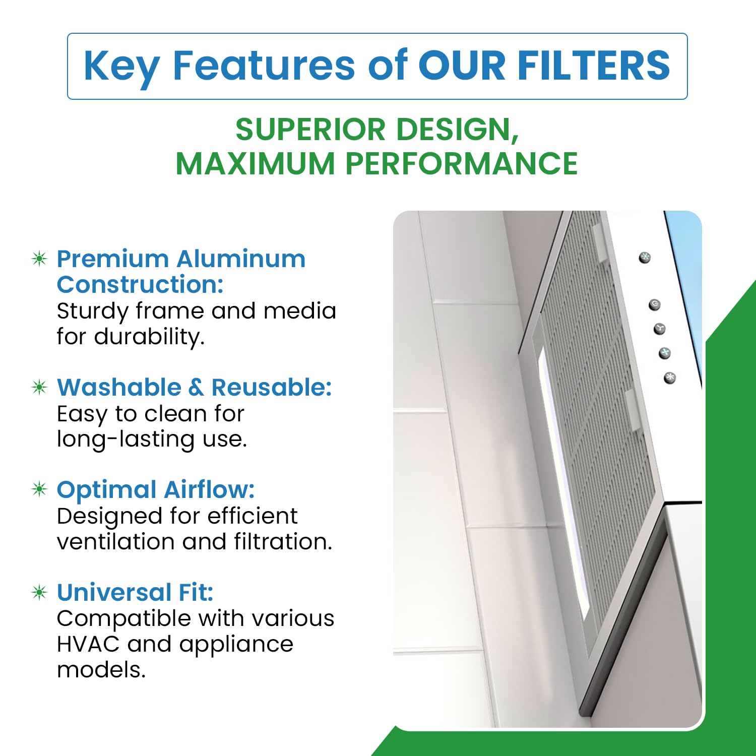 Replacement Aluminum Microwave Filters Compatible With Whirlpool W10120839A And More - 5-5/8 X 11-5/8 X 3/32 Inches - 2 Pack