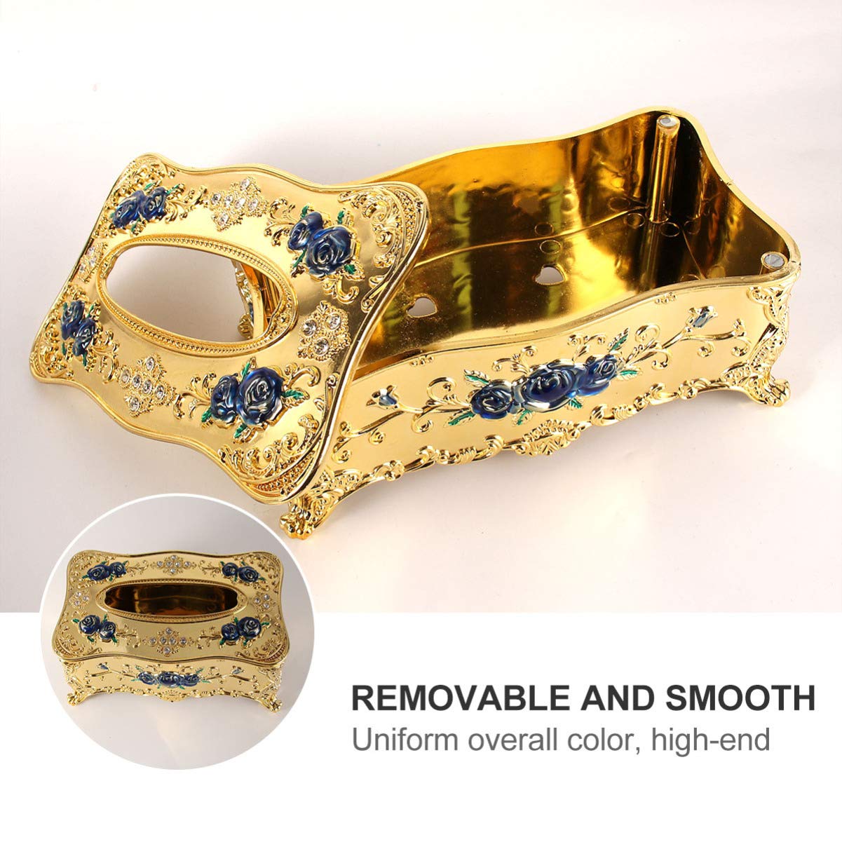 Zerodeko Car Tissue Box Plastic Tissue Holder Box European Style Napkin Case - Grade Napkin Holder Rose Patterned Tissue Box Tis