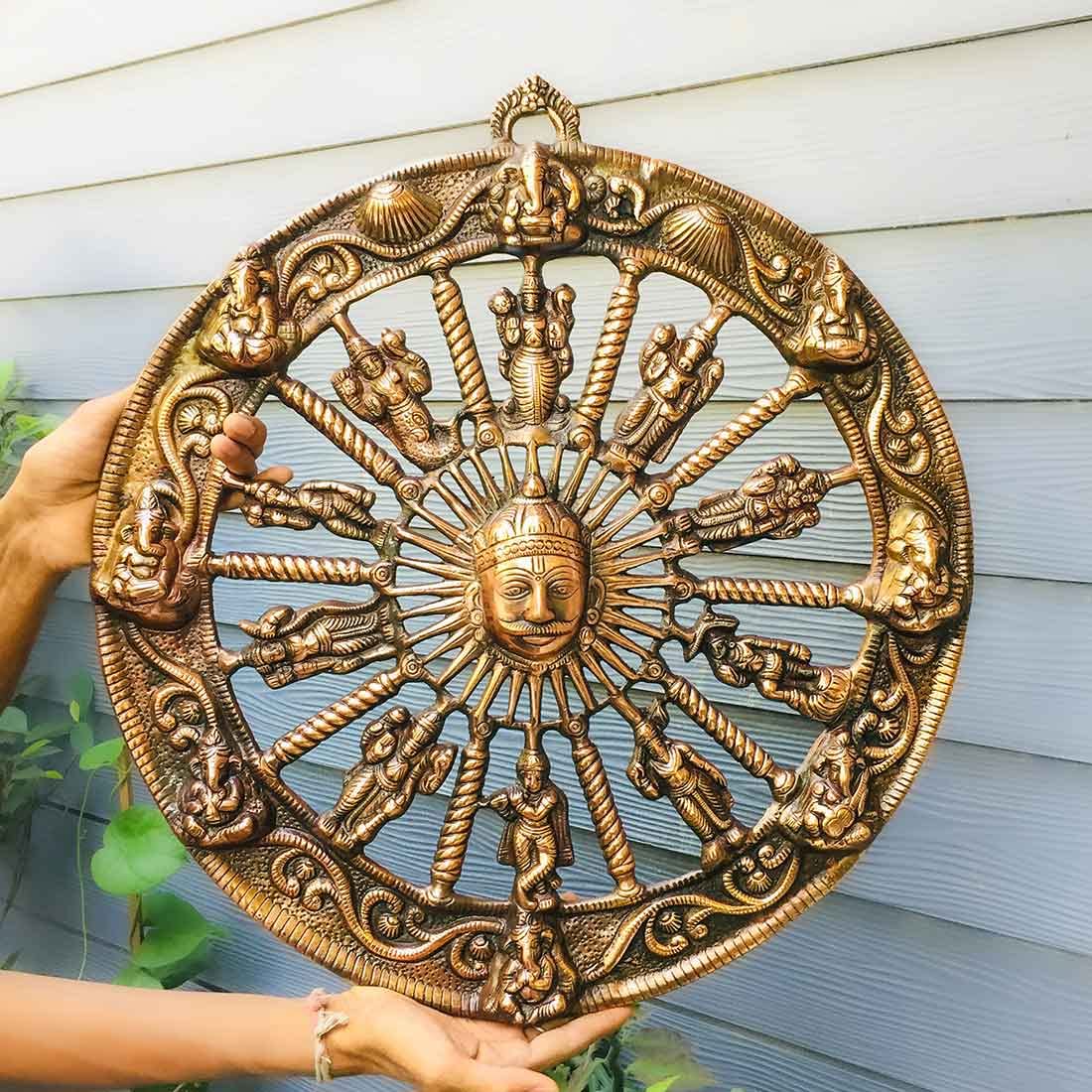 Apkamart Handcrafted Sun Wall Hanging | Surya Bhagwan Wall Decor For Vastu- Religious Article For Wall Decor And Gifts (Metal -