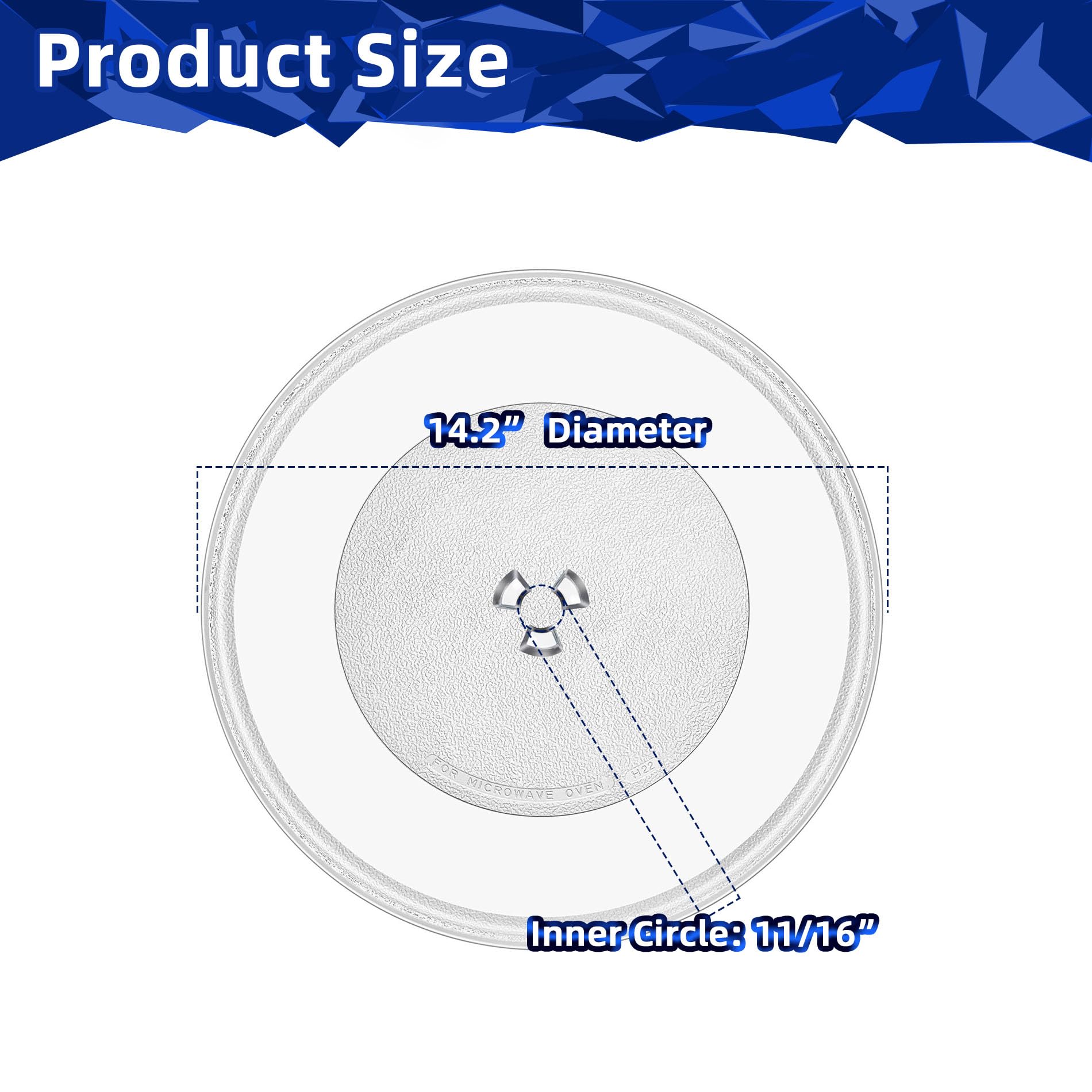 Morefalife 14-1/8'' Microwave Glass Plate Compatible With Ge Wb48X35496 Replacement For 14.2 Inch Lg Microwave Glass Turntable M