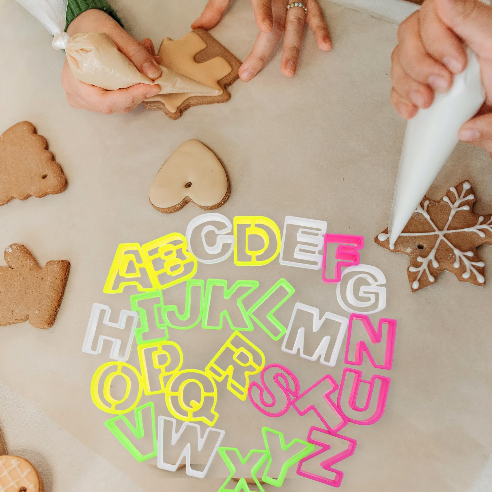 Cookie Cutter Letter Fondant Mini: Tofficu 26Pcs Plastic Alphabet Cookie Cutters - Cute Cracker Cutters Set - Cookie Cutters For
