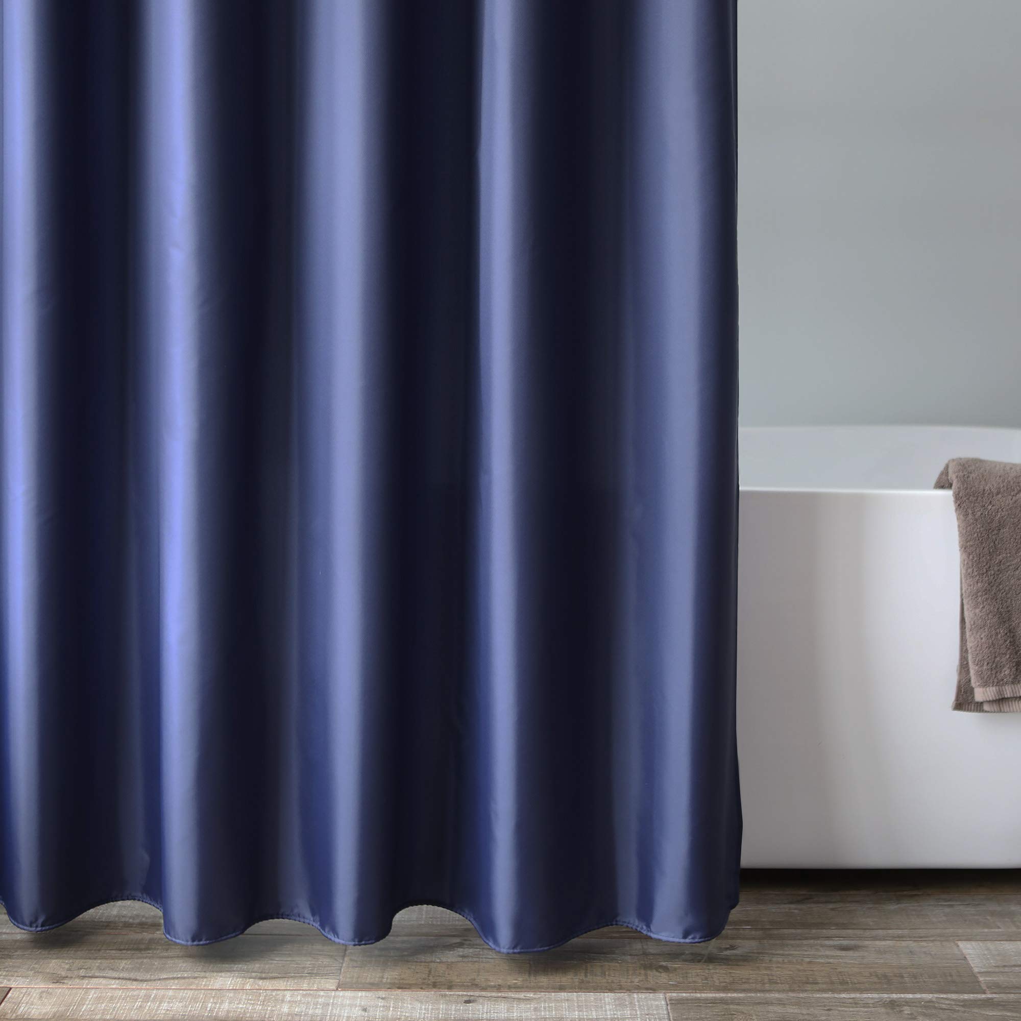 Aoohome Standard 72X72 Inch Shower Curtain Liner, Durable Polyester Solid Color Shower Curtain With Hooks, Weighted Hem, Waterpr