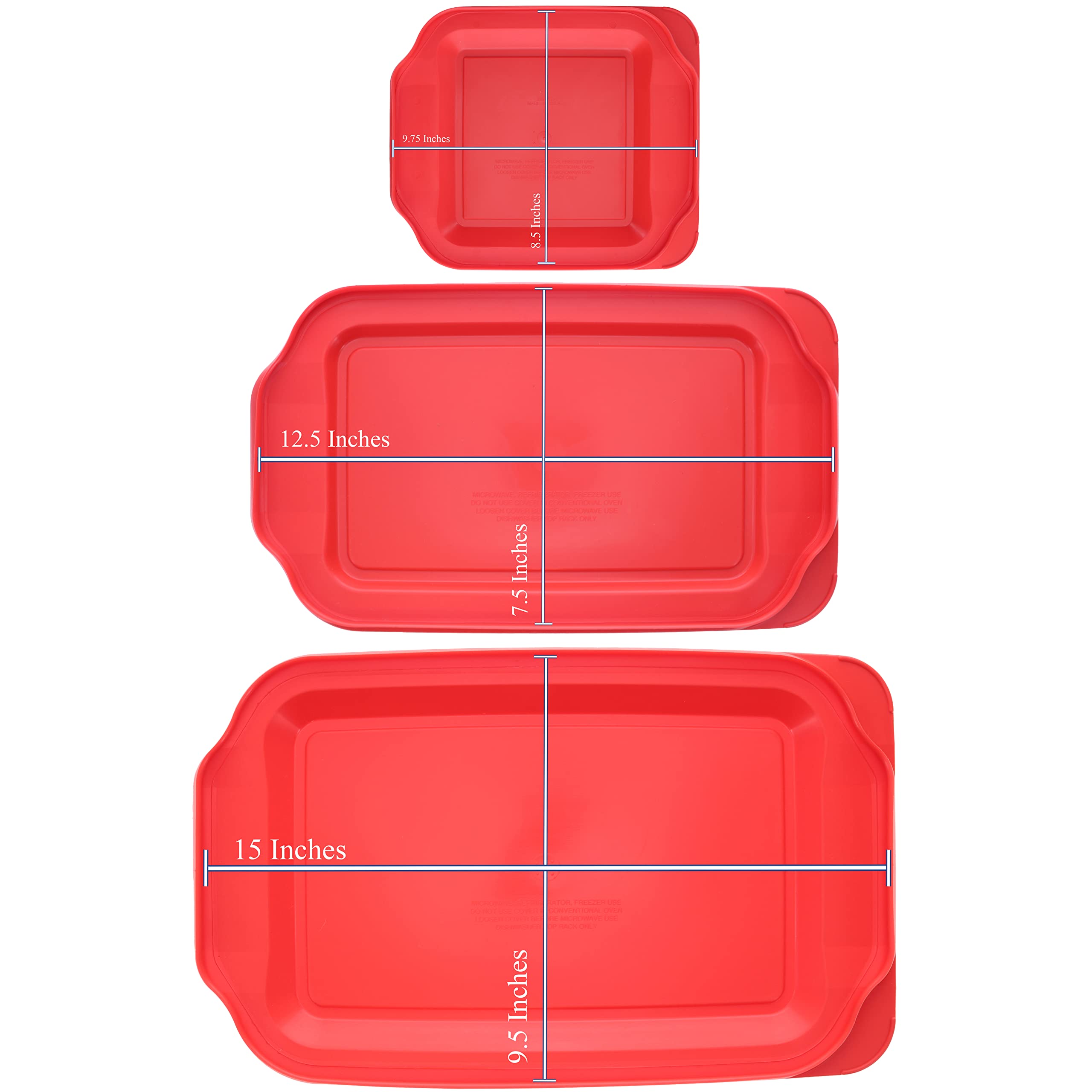 Pyrex (1) 222-Pc 2Qt Red Lid, (1) 232-Pc 2Qt Red Lid, (1) 233-Pc 3Qt Red Lid Made In The Usa