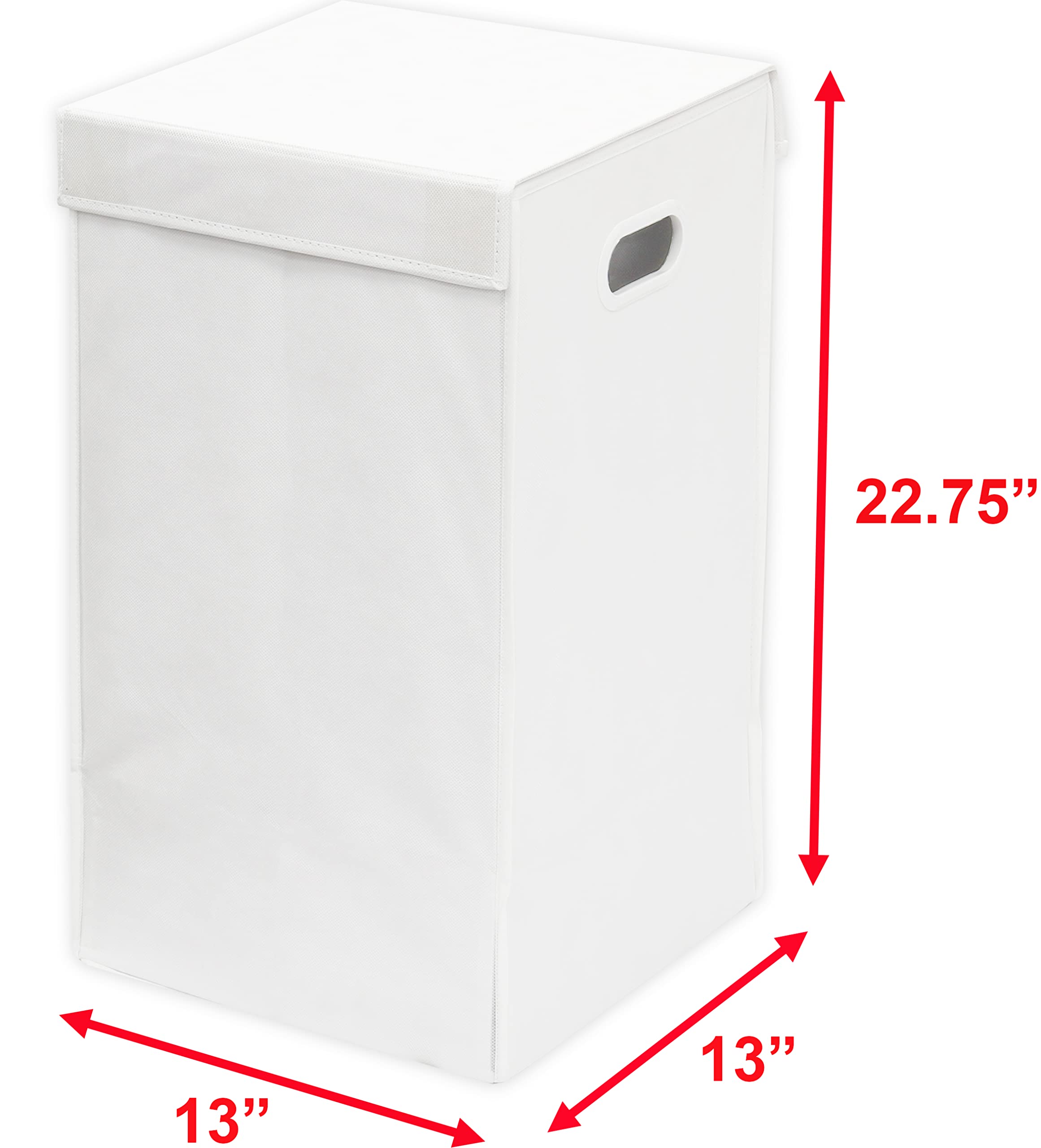 Simple Houseware Foldable Laundry Hamper Basket With Lid, White