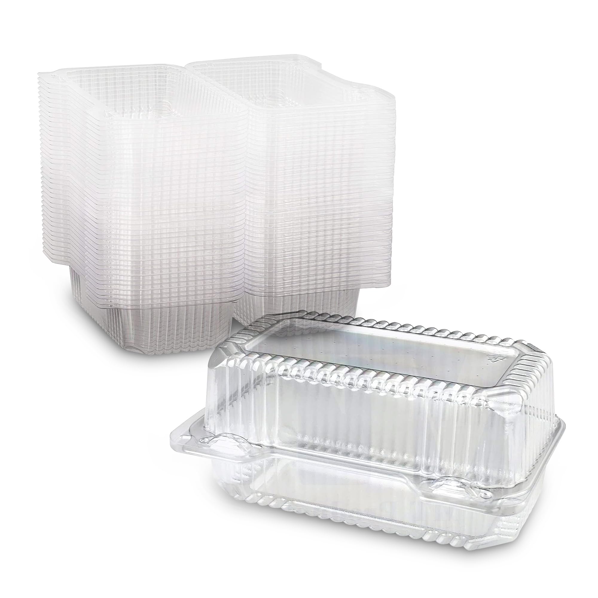 MT Products Clear Plastic Hinged Containers for Loaf or Hoagies 8 x 4 x 3.8  Disposable Food Containers (Pack of 20)  Made 