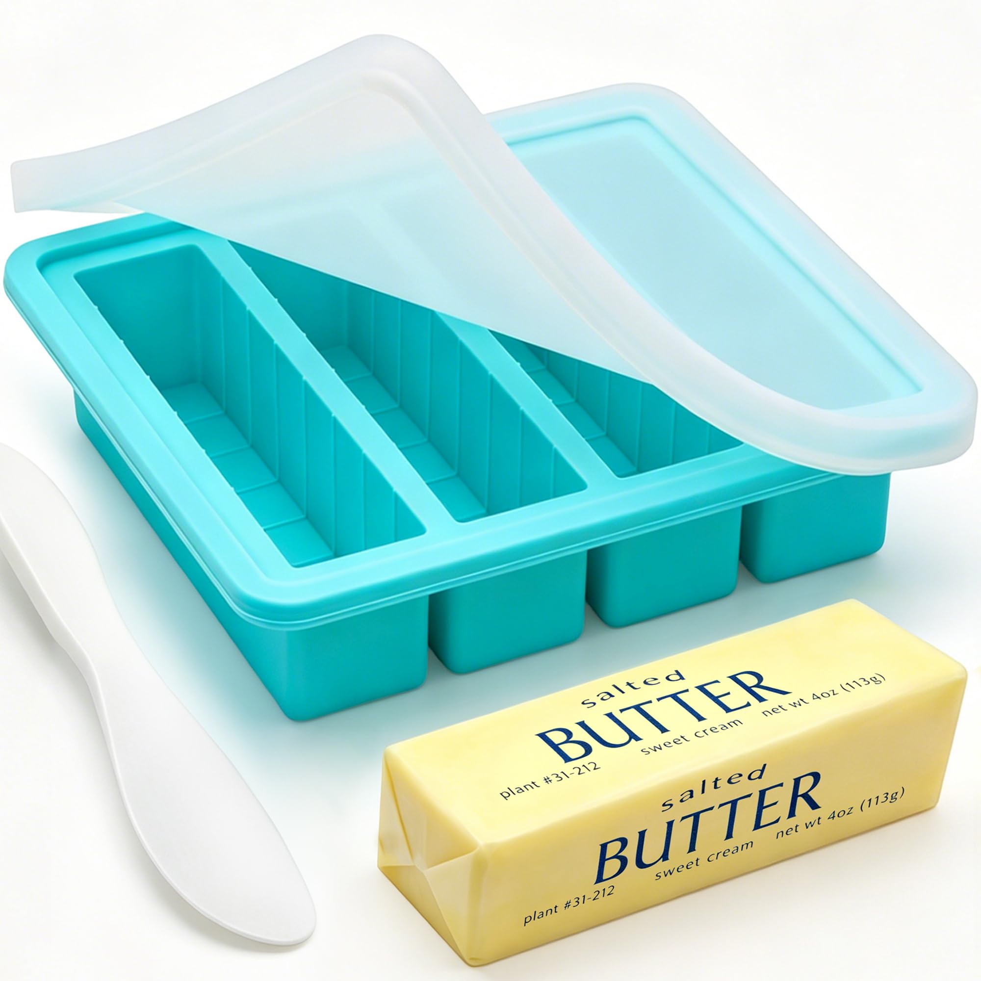 CAKETIME Silicone Butter Mold with Stainless Steel Frame & Spatula