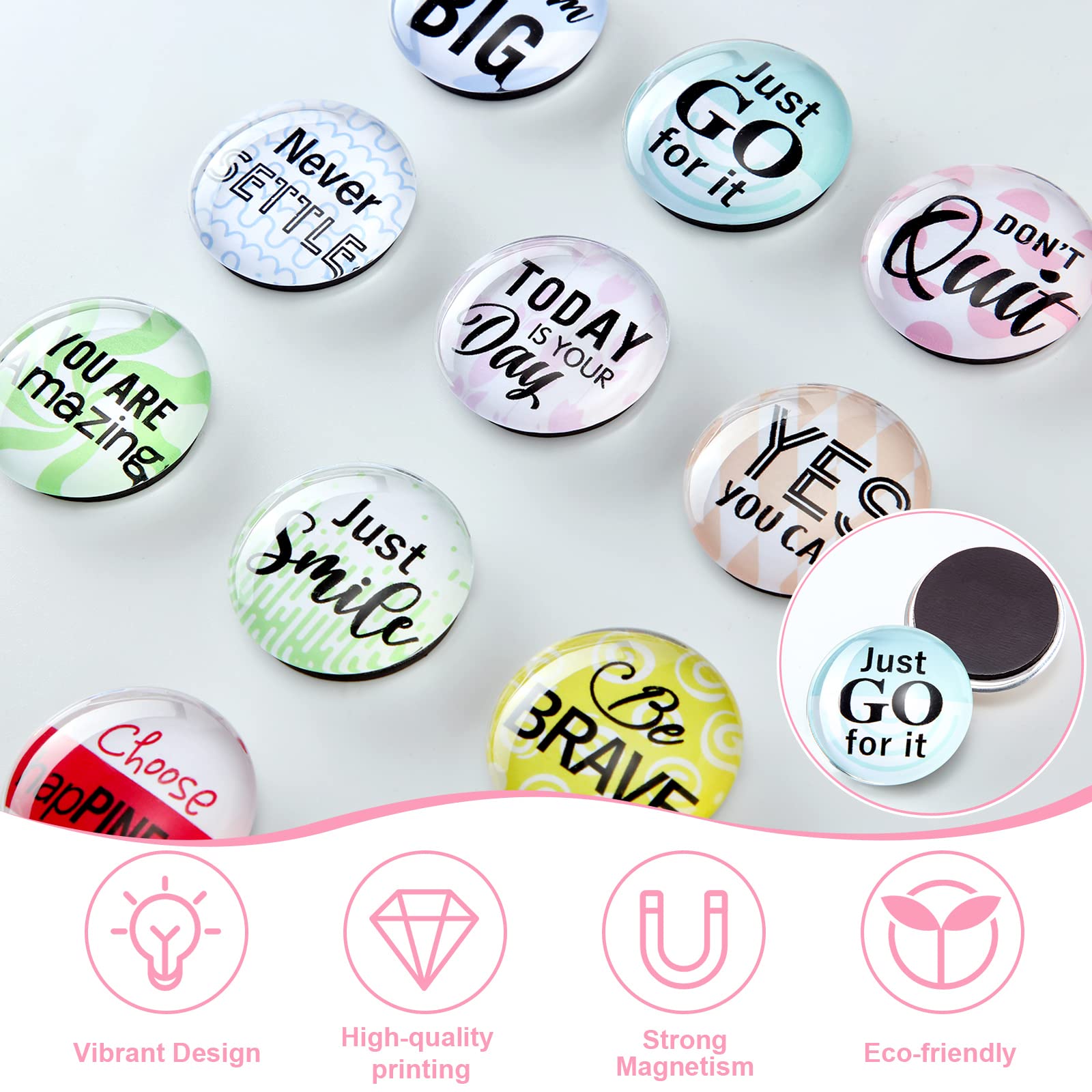 10 Pieces Inspirational Fridge Magnets Motivational Quote Magnets Glass Refrigerator Whiteboard Magnets For Classroom Office Hom