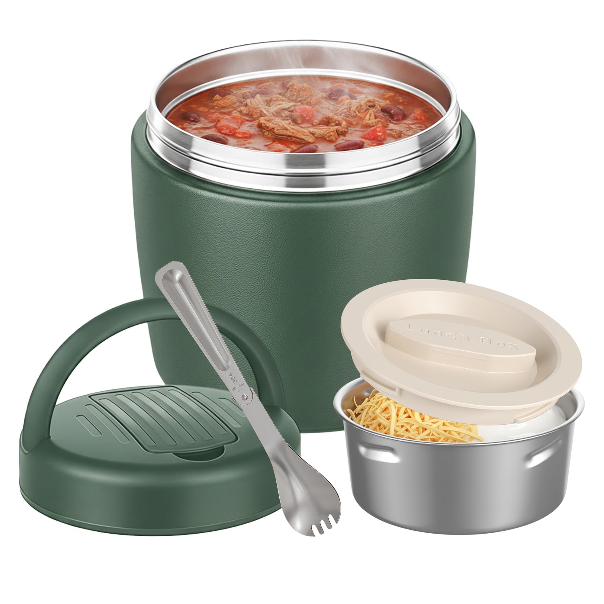 Godobo Thermo for Hot Food 40oz, Vacuum Insulated Food Jar for Adults, Stainless Steel Soup Thermo Wide Mouth Leakproof Lunch Co