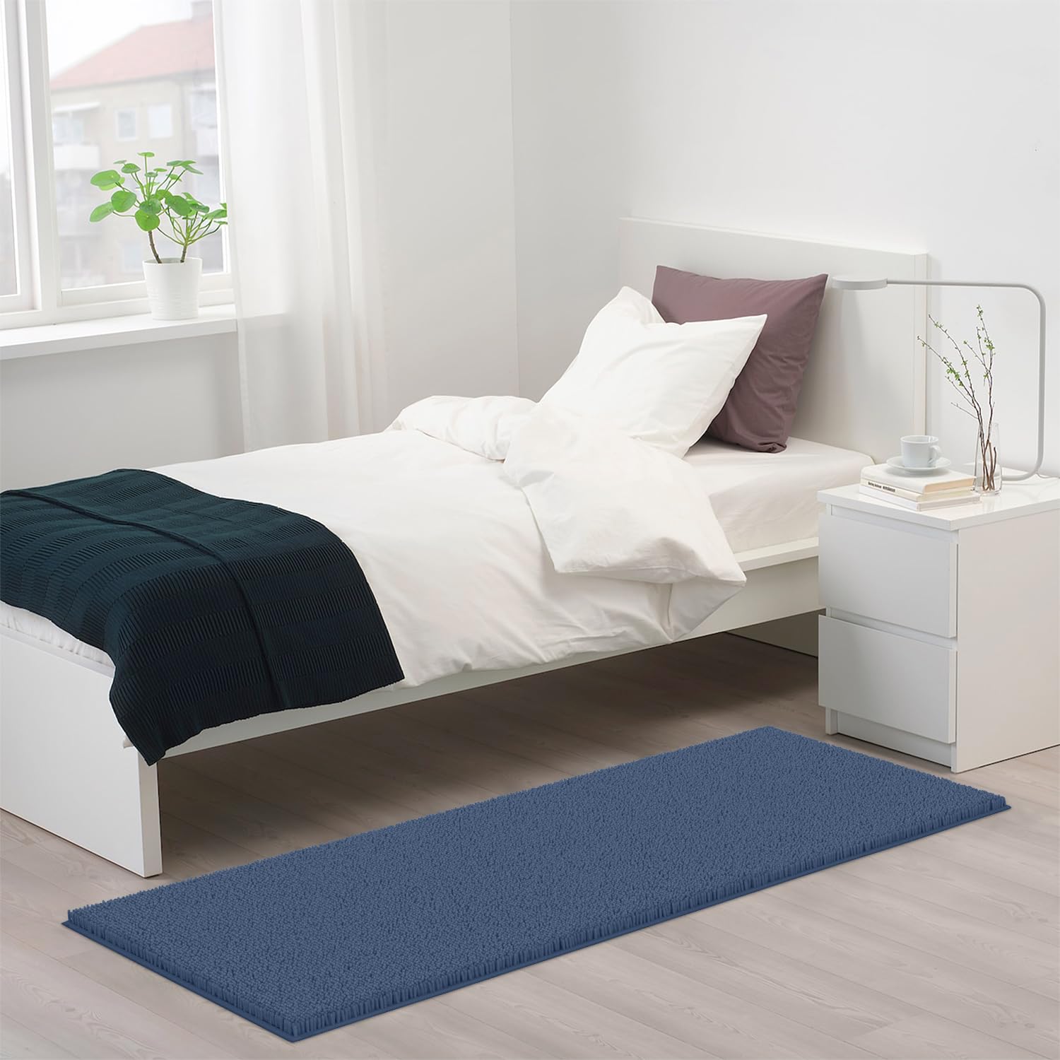 Luxurux Runner Bath Mat-Extra-Soft Plush Bath Shower Bathroom Rug,1 ' ' Chenille Microfiber Material, Super Absorbent Shaggy Bat