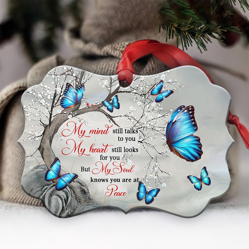 64HYDRO 2022 Christmas Ornaments, Christmas Tree Decorations - Memorial Butterfly Know You are at Peace ANLZ1905001Y - Aluminum