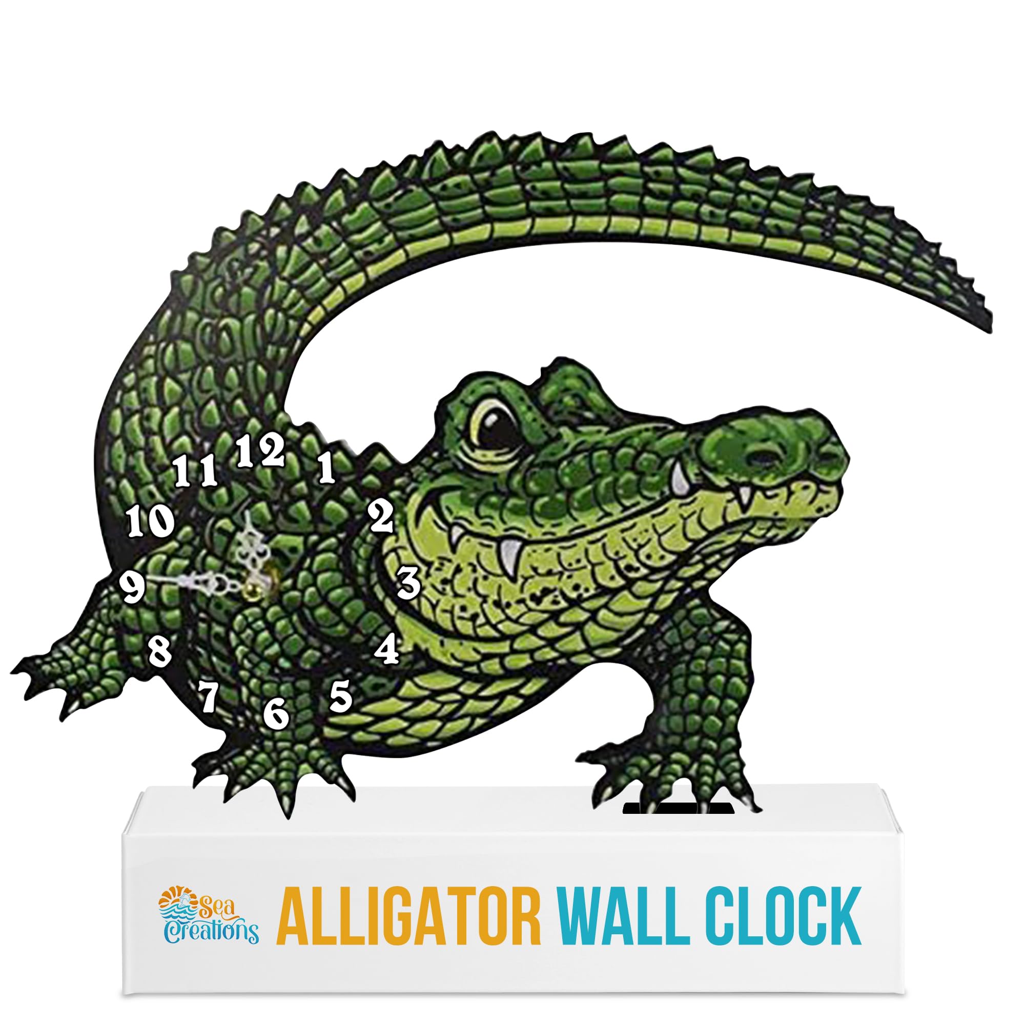 Wall Clock Wood Gator Decorative 14 Inch Beach Theme Perfect Decor For Kitchen Bathroom Office Rustic Battery Operated Clocks Gr