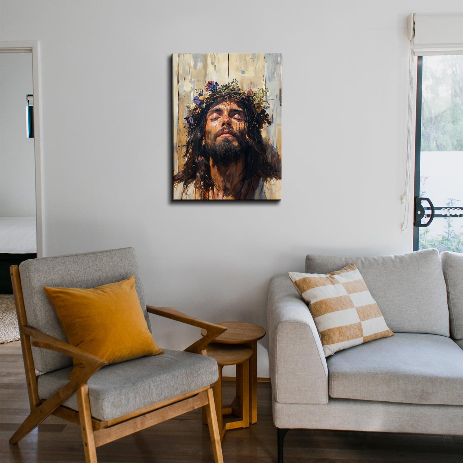 Yonica Christian Wall Art Silence Jesus Canvas Print Inspirational Wall Decor 12X18 Inch Home Decor