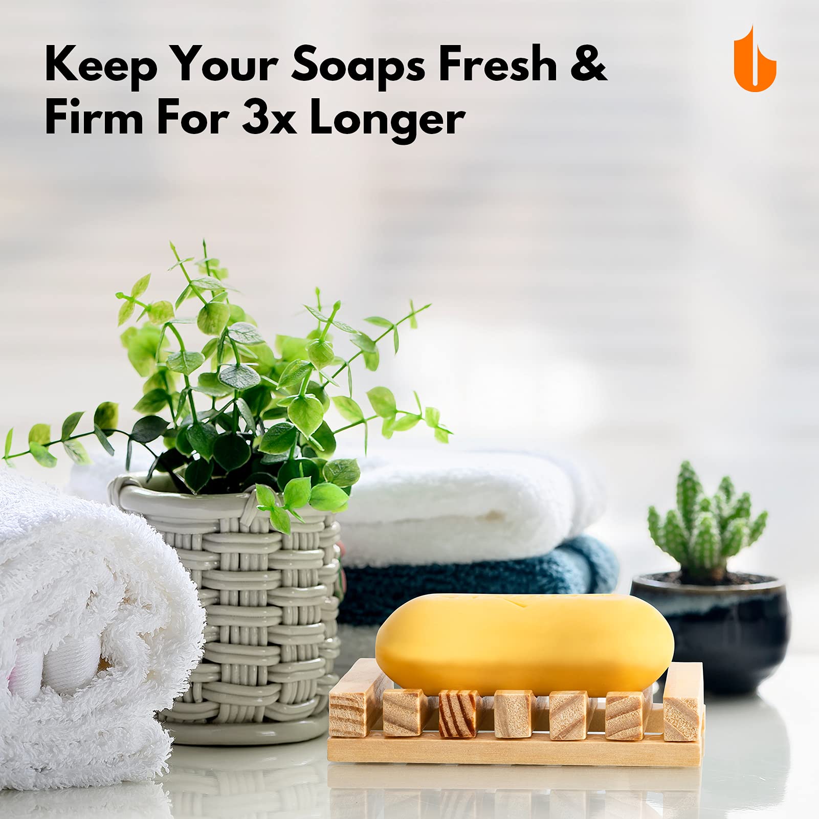 Urbanstrive Eco-Friendly Natural Wooden Soap Dish Soap Saver Holder Soap Tray For Bathroom, Biodegradable, Zero Waste, Plastic F