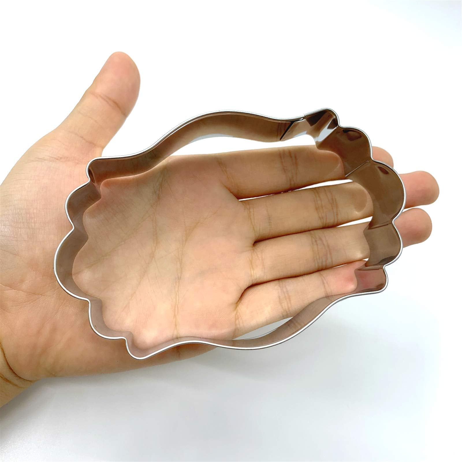 Liliao Plaque Cookie Cutter Fancy Frame Biscuit Cutter For Wedding - 4.56 X 2.95 Inch - Stainless Steel