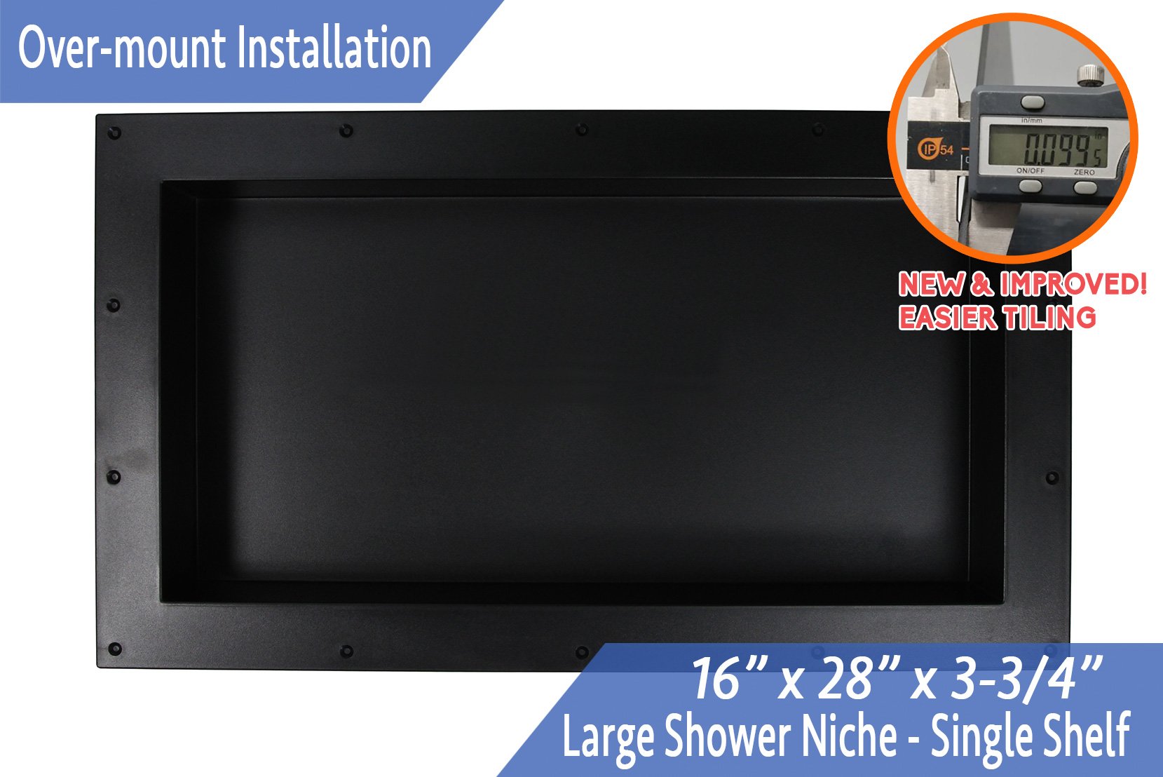 Emoderndecor Over Mount Installation Shower Cube Ready For Tile Waterproof Leak Proof Bathroom Recessed Shower Shelf Shower Nich