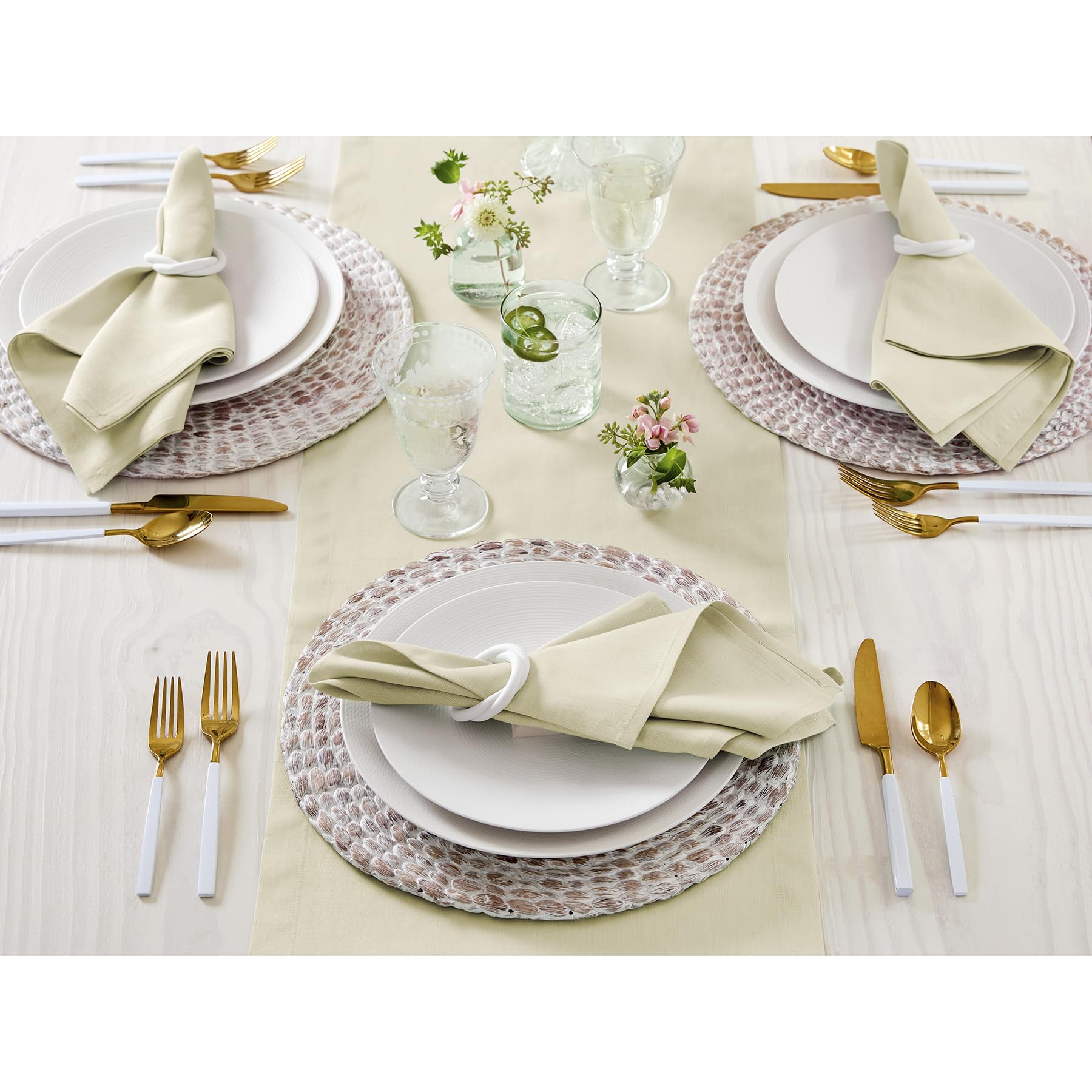 Solino Home Linen Birch Table Runner 144 Inches Long - 100% Pure Linen Extra Long Table Runner 14 x 144 Inch for Fall, Autumn, T
