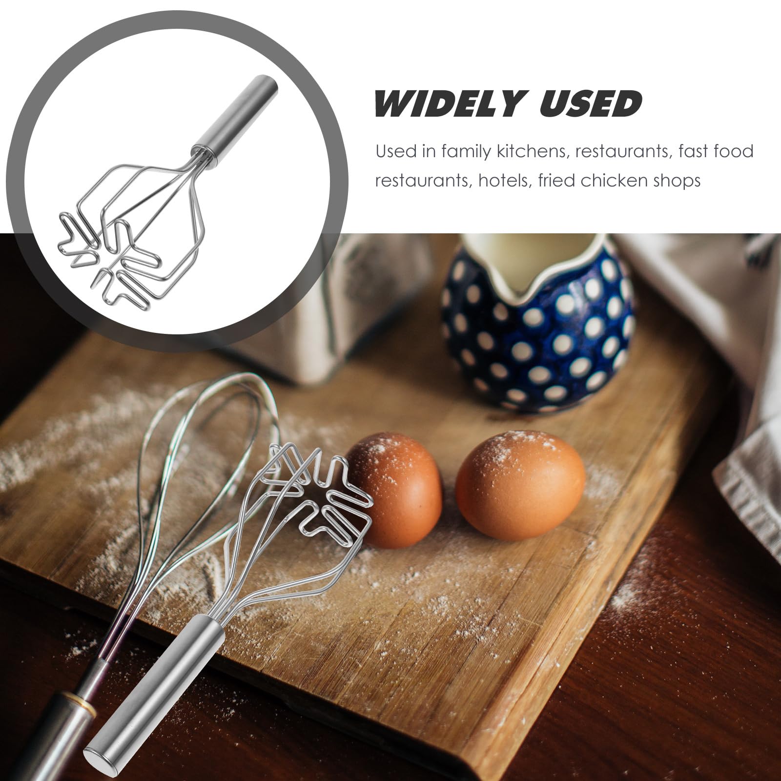 Kallory Ground Beef Smasher Potato Masher Household Gadgets Silver Stainless Steel Set Mashed Potatoes Meat Masher