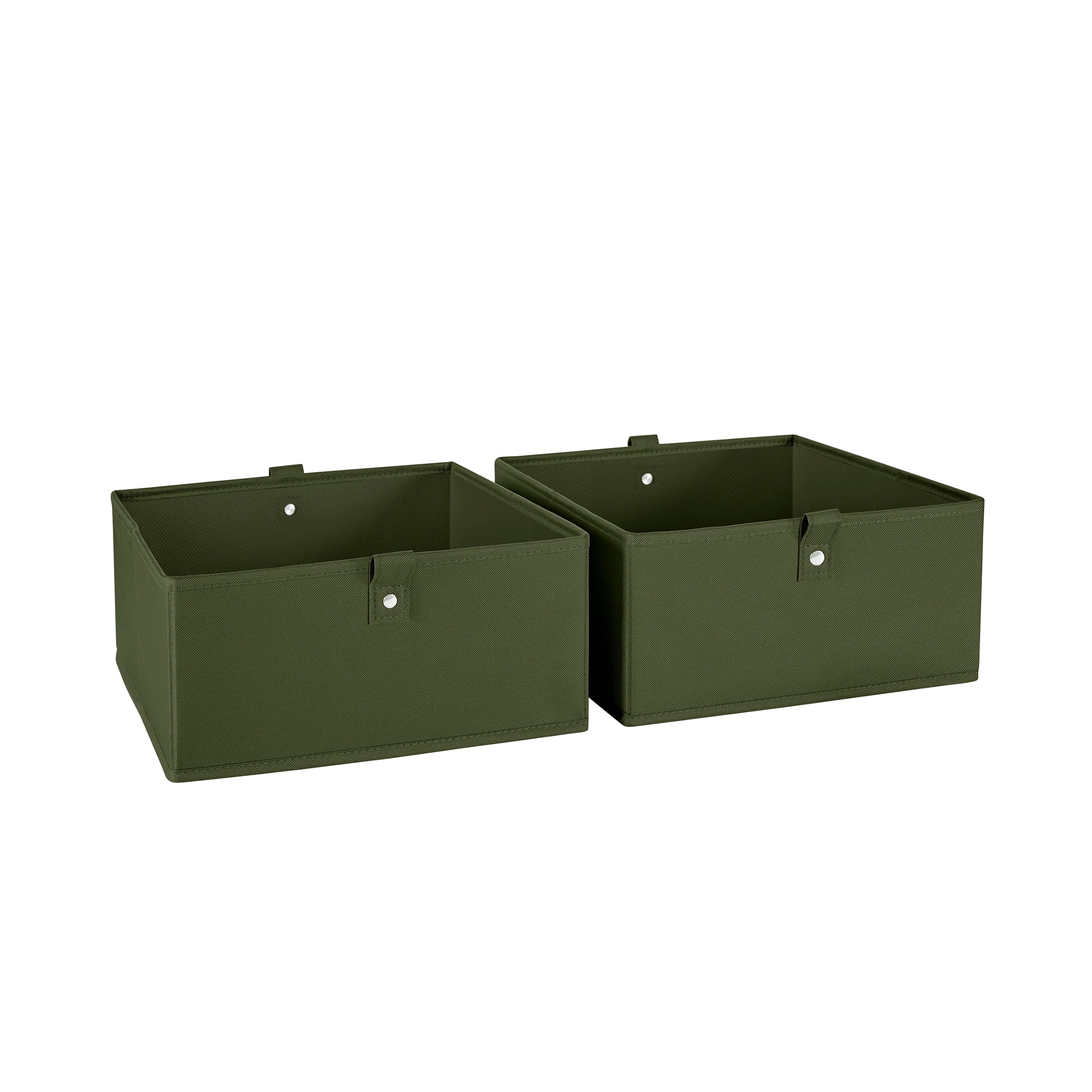 Riverridge Kids 2Pc 10.5In W X 5In H Folding Storage Bin Set - Olive