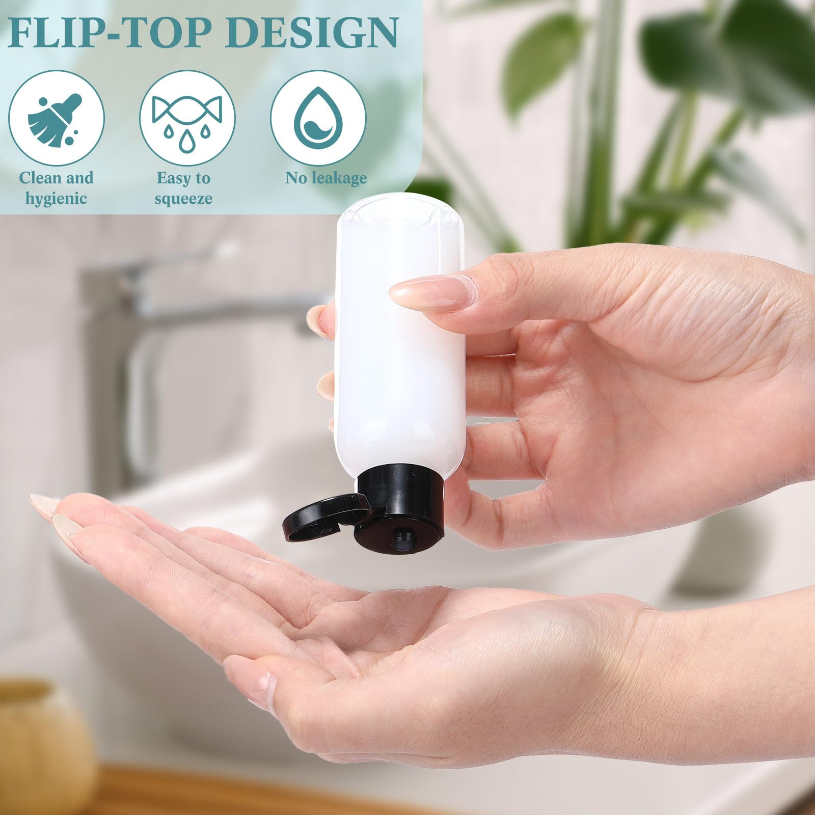 Mifoci 100 Pcs Small Plastic Bottles With Caps 2 Oz Clear Empty Squeeze Bottle With Flip Cap Small Refillable Transparent Travel