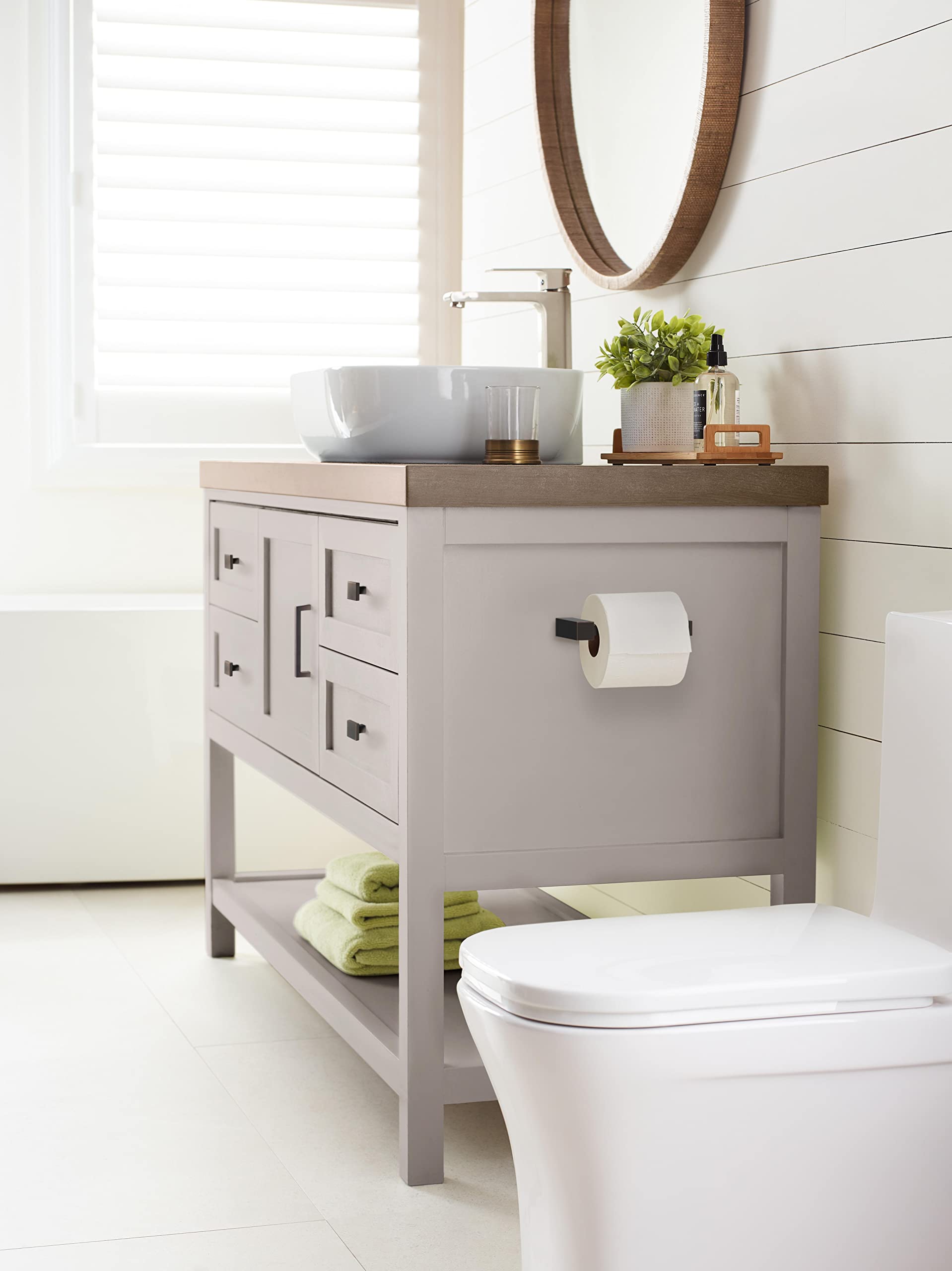 Amerock Bh36081Orb | Oil Rubbed Bronze Single Post Toilet Paper Holder | 5-7/8 In. (149 Mm) Length Toilet Tissue Holder | Monume