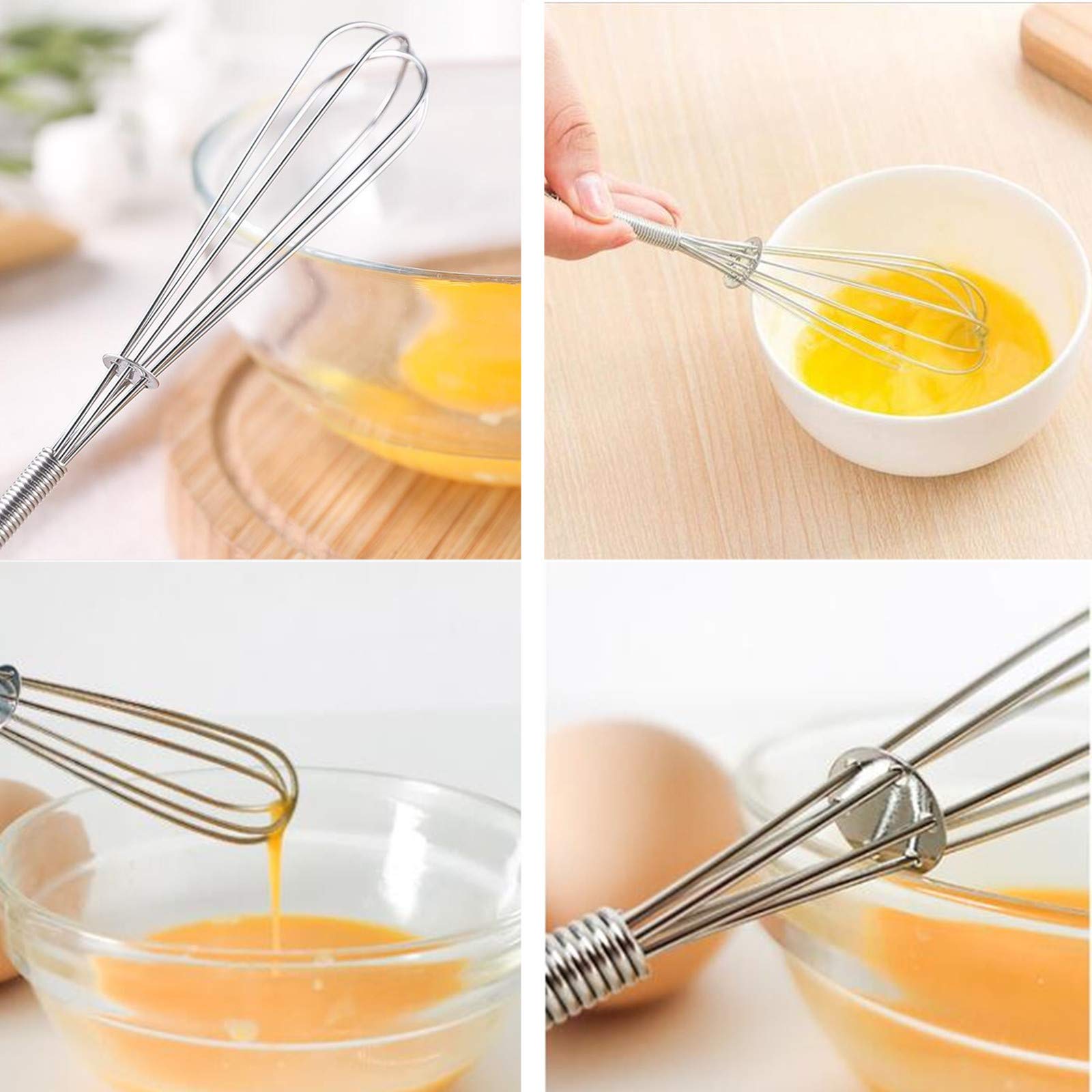 Transun Moo 6 Pcs Small Wire Whisks 7 Inches Mini Stainless Steel Whisks For Cooking Kitchen