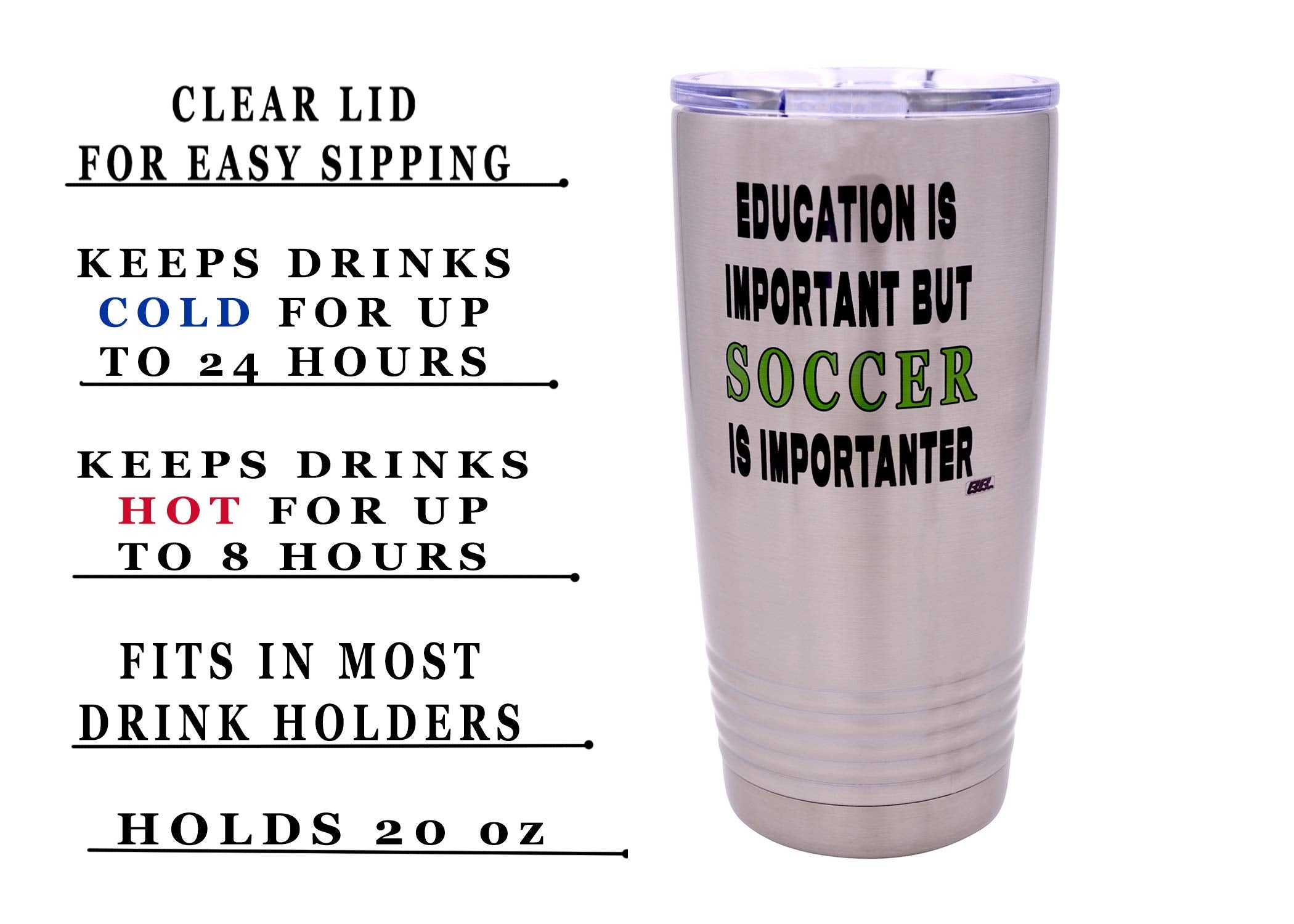 Rogue River Tactical Funny Soccer Player 20 Oz. Travel Tumbler Mug Cup W/Lid Education Important Gift Idea