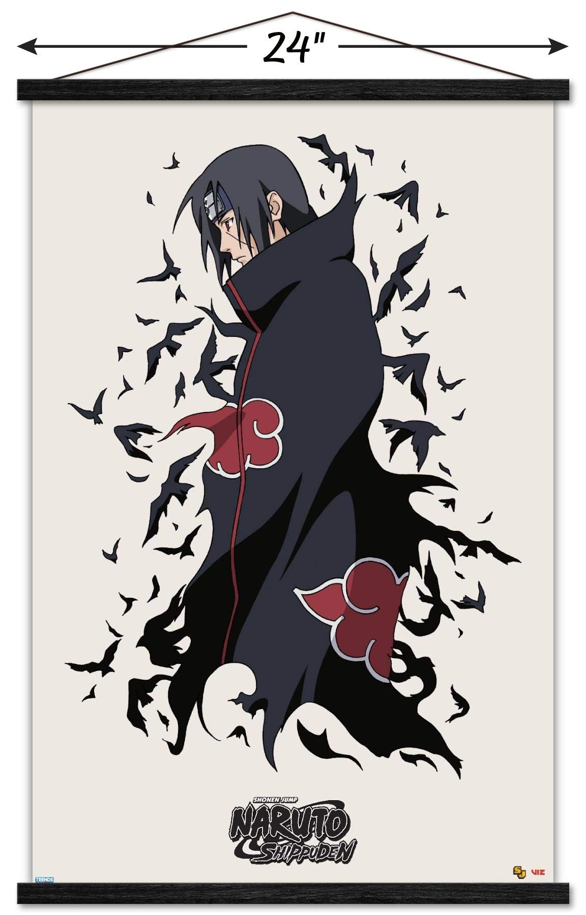 Trends International Naruto Shippuden - Itachi Wall Poster, 22.375'' X 34'', Print And Black Hanger Bundle