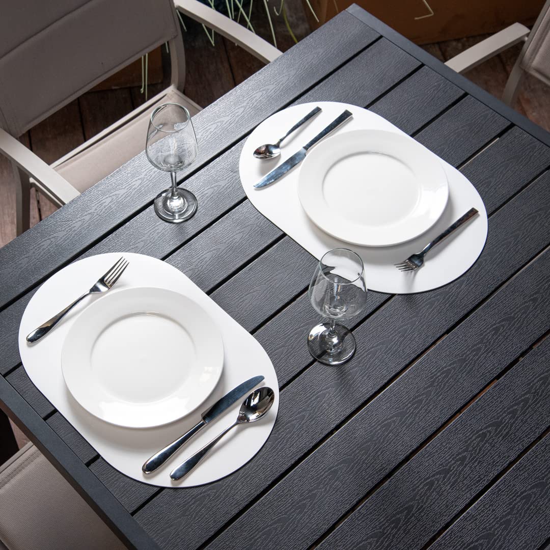 Restaurantware Oval White Vinyl Placemat - Embossed - 16'' X 12'' - 6 Count Box