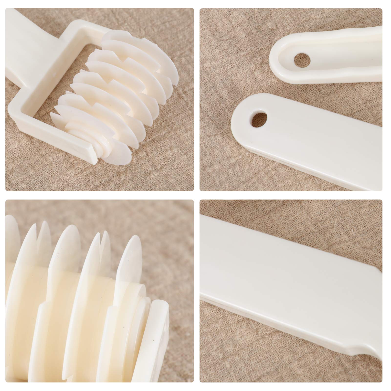 Lamoutor 2Pcs Lattice Roller Cutter Pastry Cutter Roller Diy Baking Tool For Dought Cookie Pie Pizza Bread Pastry
