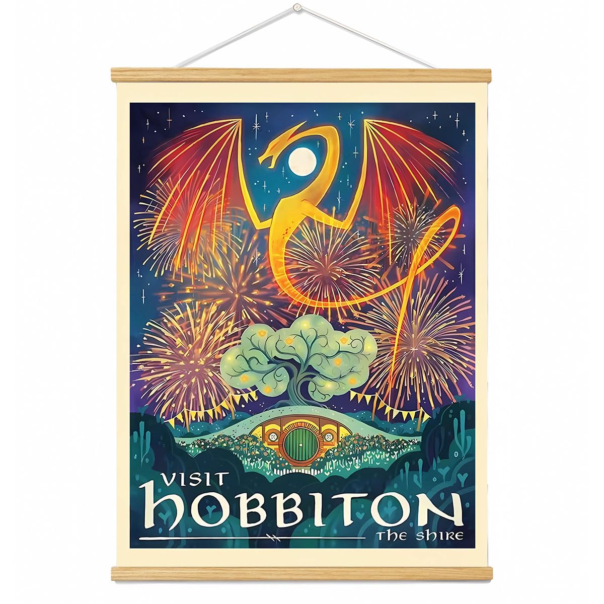 Meksular Middle Earth Landscape Wall Art Prints Canvas Painting Fantasy Posters, Wall Pictures, For Travel Gift, Office Home Dec