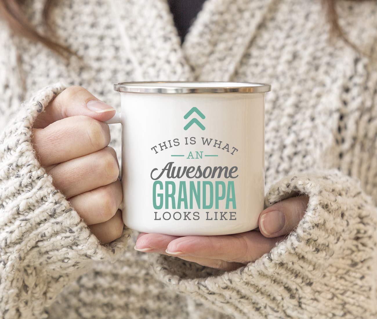 Andaz Press 11Oz. Stainless Steel Campfire Coffee Mug Gift, This Is What An Awesome Grandpa Looks Like, 1-Pack, Birthday Gift Id