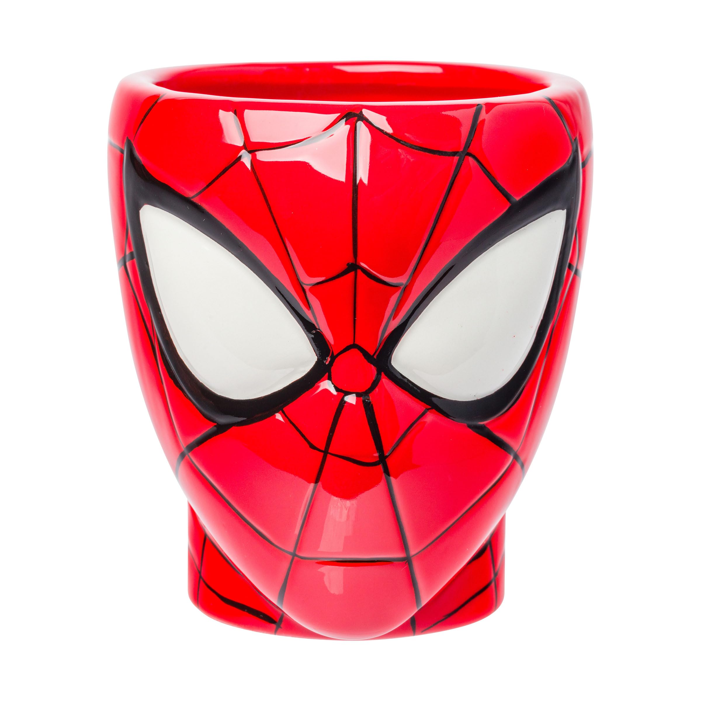 Silver Buffalo Spiderman Head And Web Handle Ceramic 3D Sculpted Mug