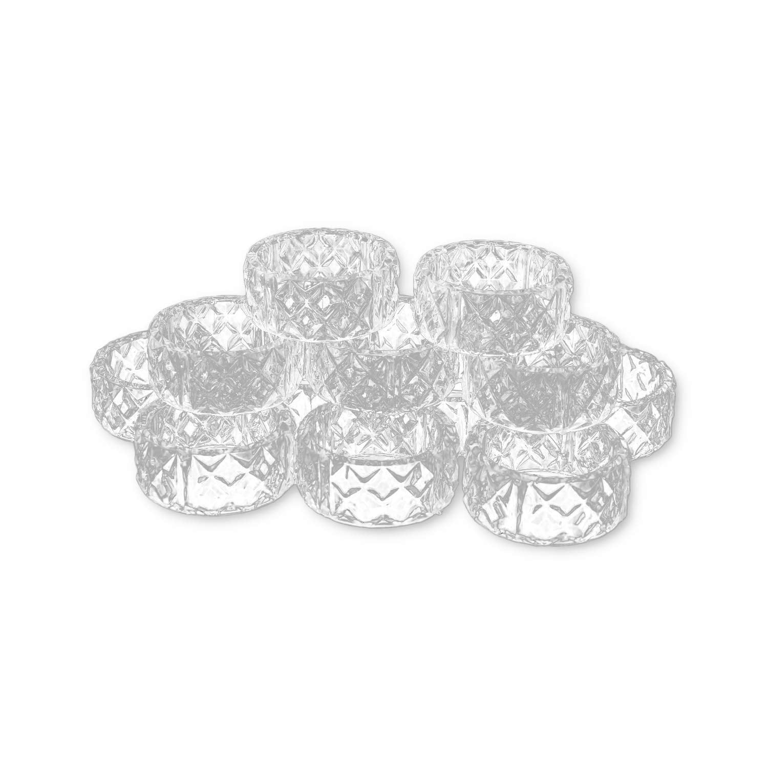 Clear Crystal Plastic Napkin Holder Rings 12 Pieces 2 Inch