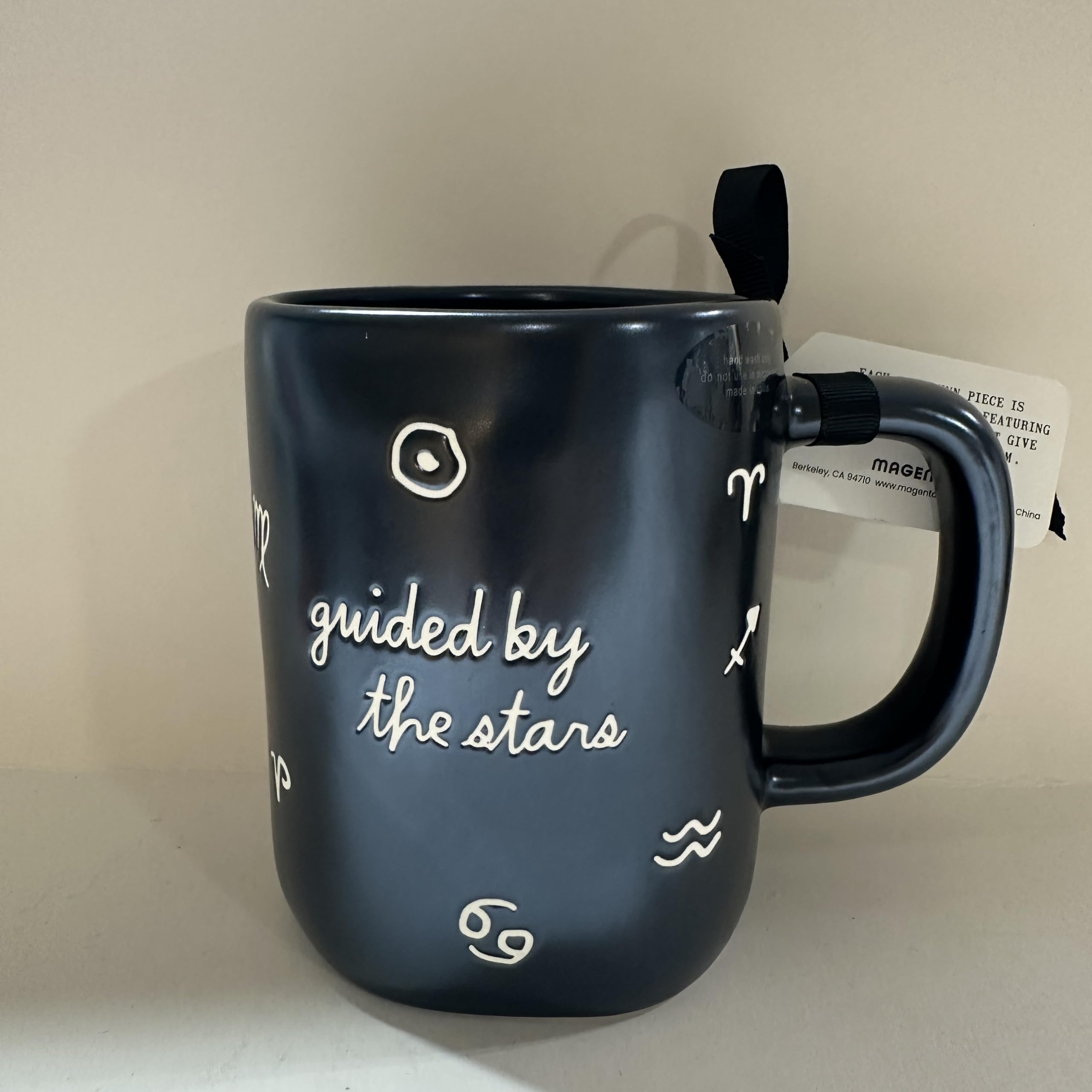 Rae  Guided by the Stars Mug Zodiac Black | Tea Cup, Hot Cocoa, Kitchenware, Rustic Drinkware | Astrology Gift, Celestial Dco