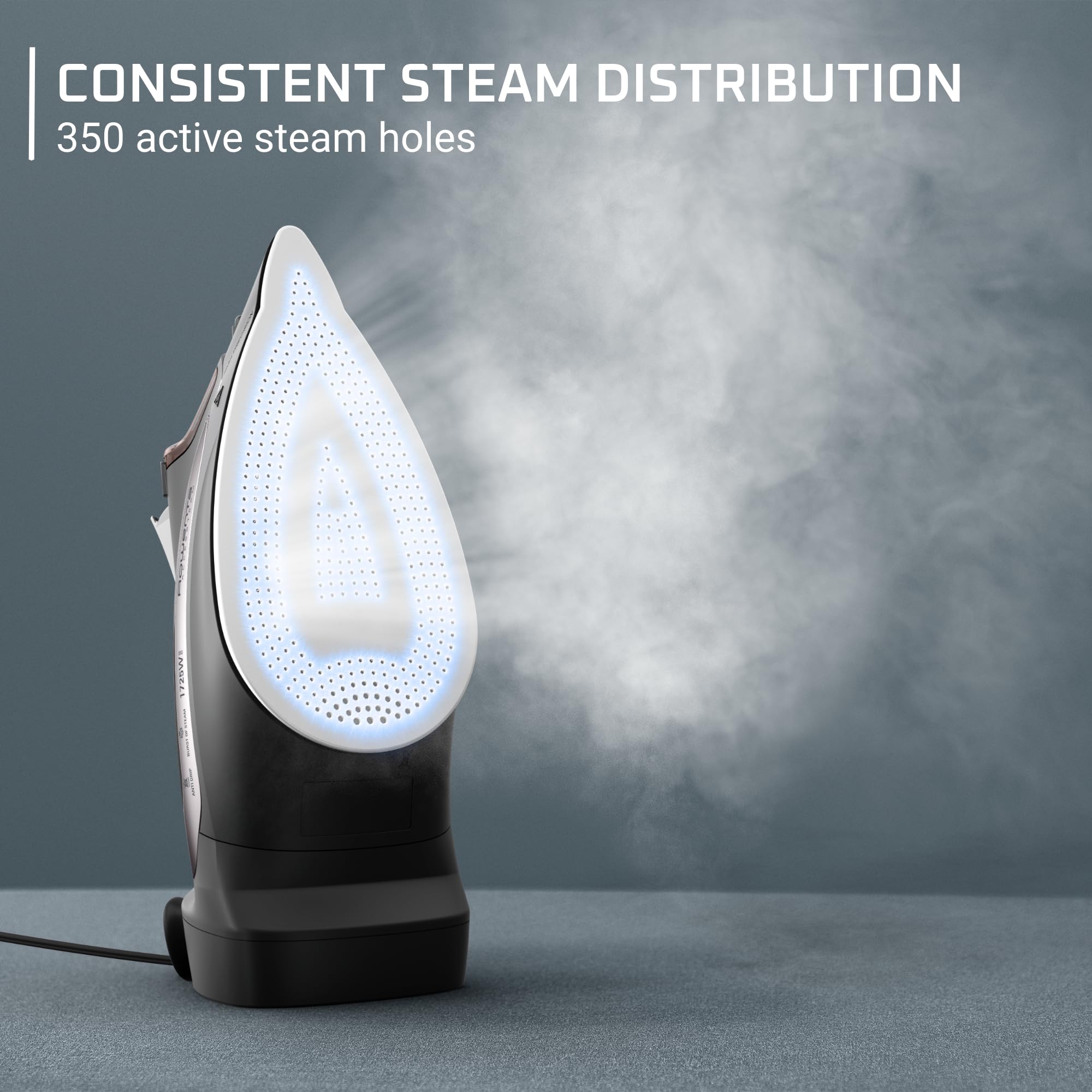 Rowenta, Iron, Access Stainless Steel Soleplate Steam Iron With Retractable Cord, Powerful Steam Diffusion, Auto-Off, Anti-Drip,