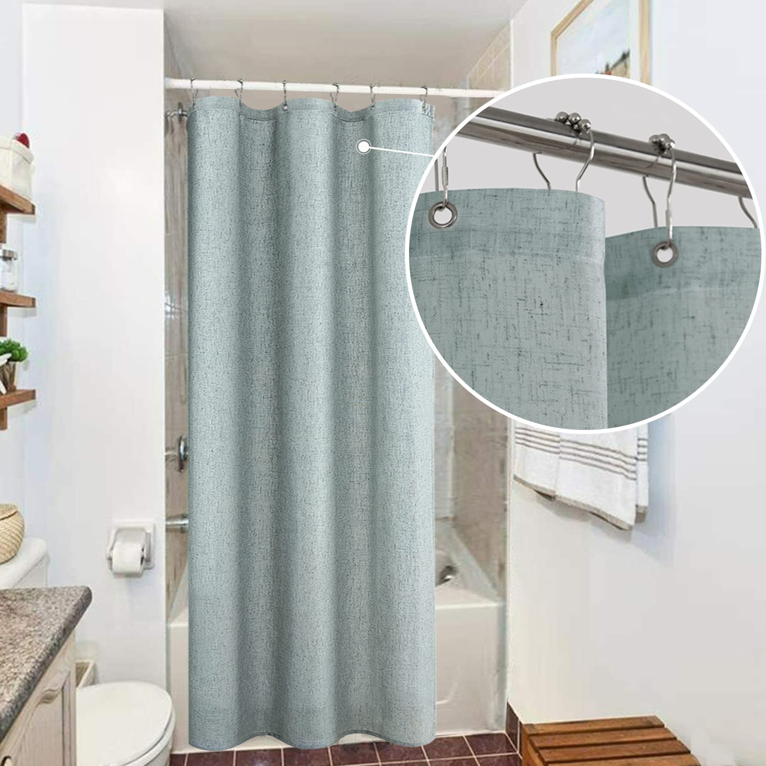 Koufall Kids Shower Curtain For Bathroom,Sea Life Theme Unisex Small Stall Size Mermaid Shower Curtain Set With Hooks,36 X 72 In