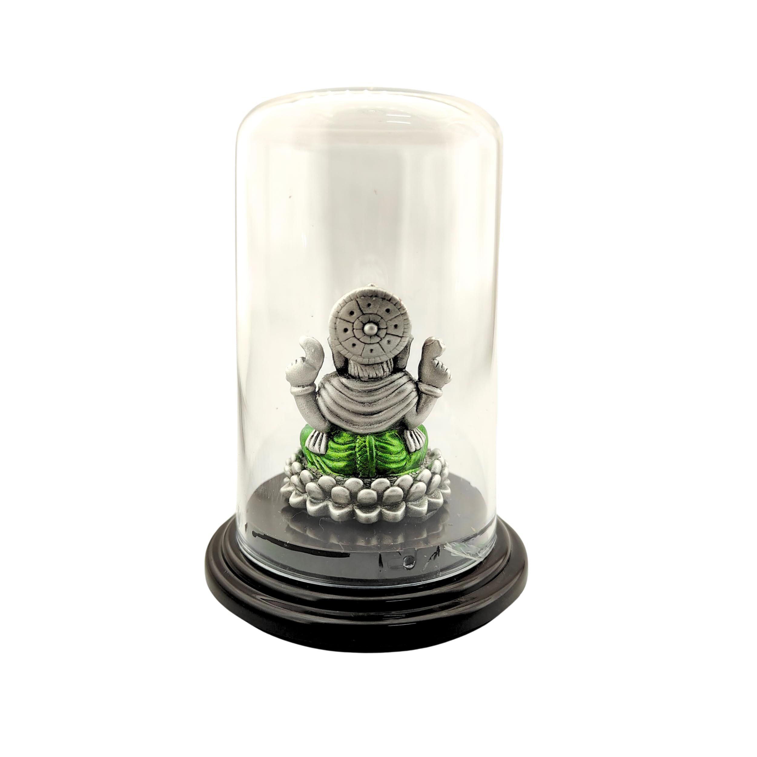 Silverspot Jewel 999 Pure Silver Colourful Ganesha/Vinayak Idol With Acrylic Base, For Pooja/Gift Tem For Auspicious Occasion/Ca