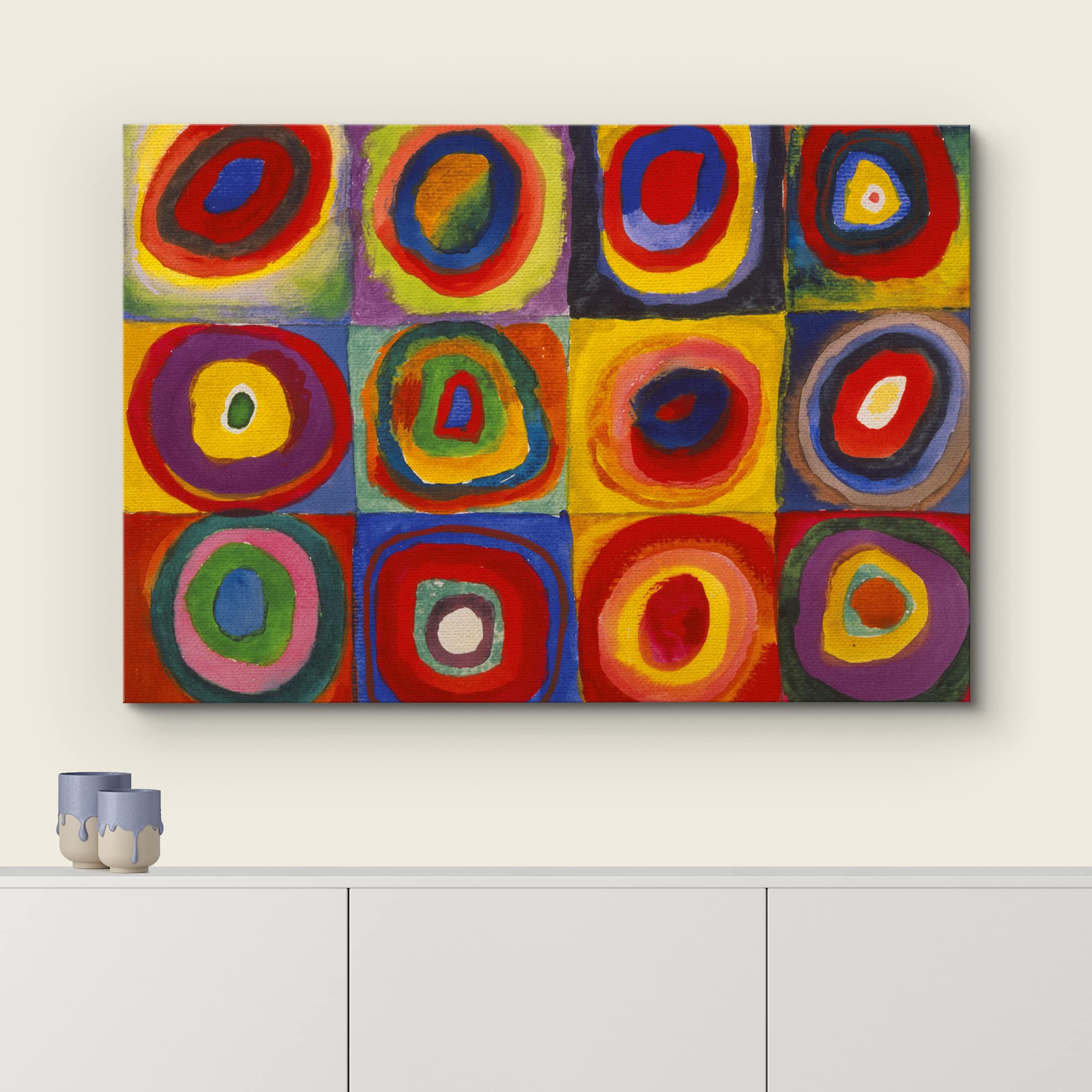 Abstract Canvas Art Squares With Concentric Circles Squares With Concentric Circles By Wassily Kandinsky Giclee Canvas Prints Wr