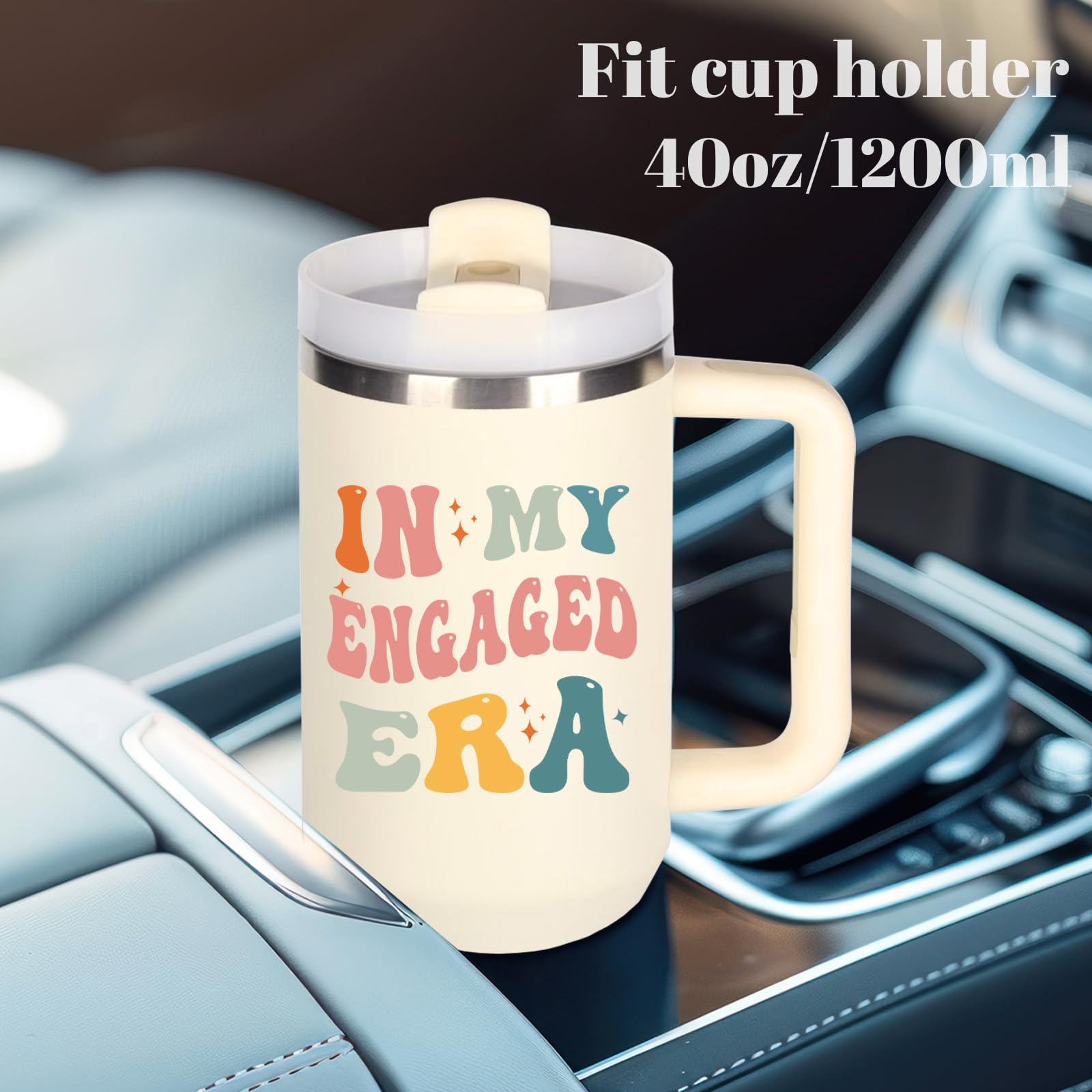 Engagement Cup Tumblers Gifts.40oz In My Engaged Era Tumbler with Handle.Engagement Gift.Engagement Cups.Engagement Tumbler.40oz
