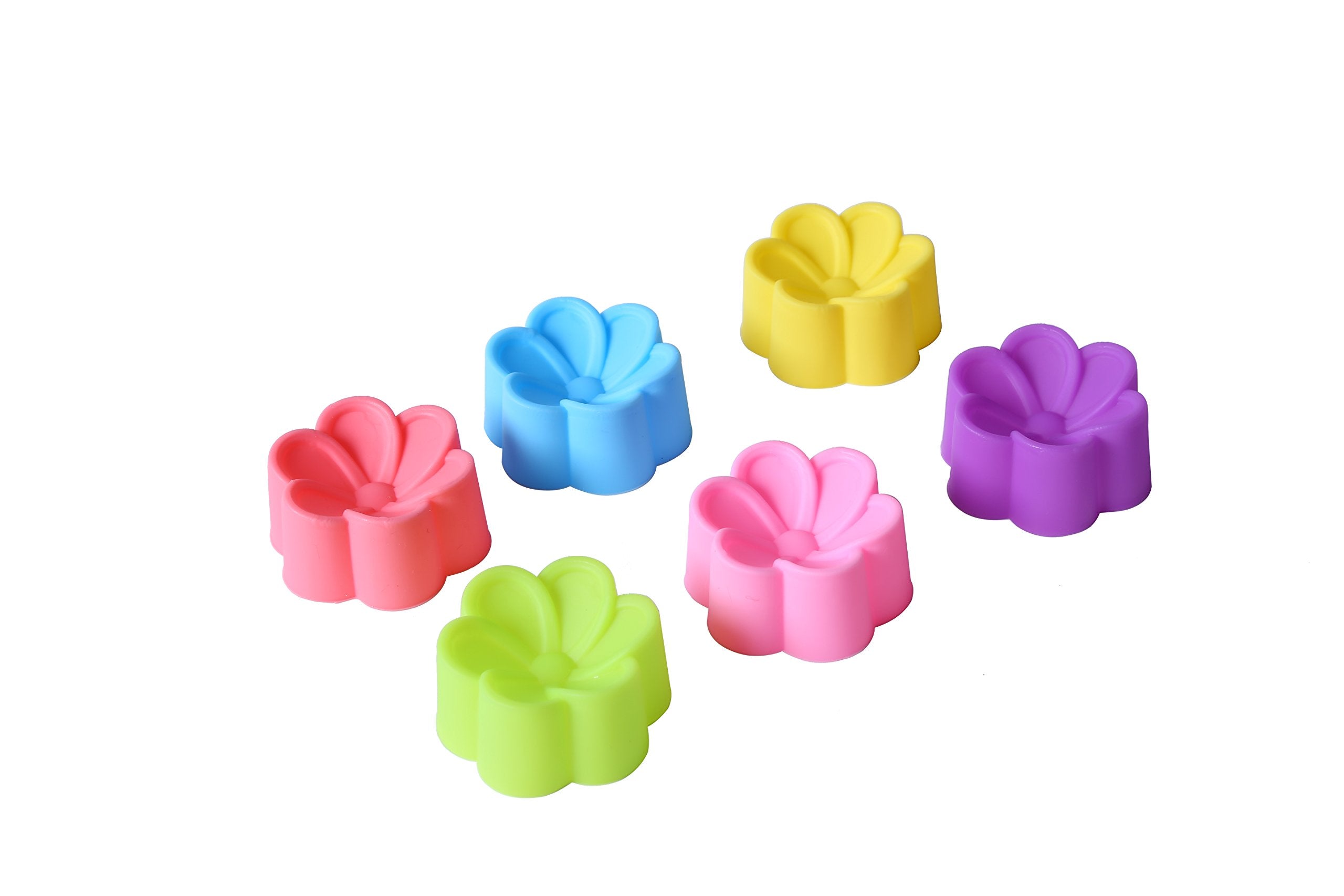 Magik 36 Pcs Reusable Non-Stick Silicone Mini Baking Muffin Cupcake Chocolate Cups (Assorted Flowers 2)