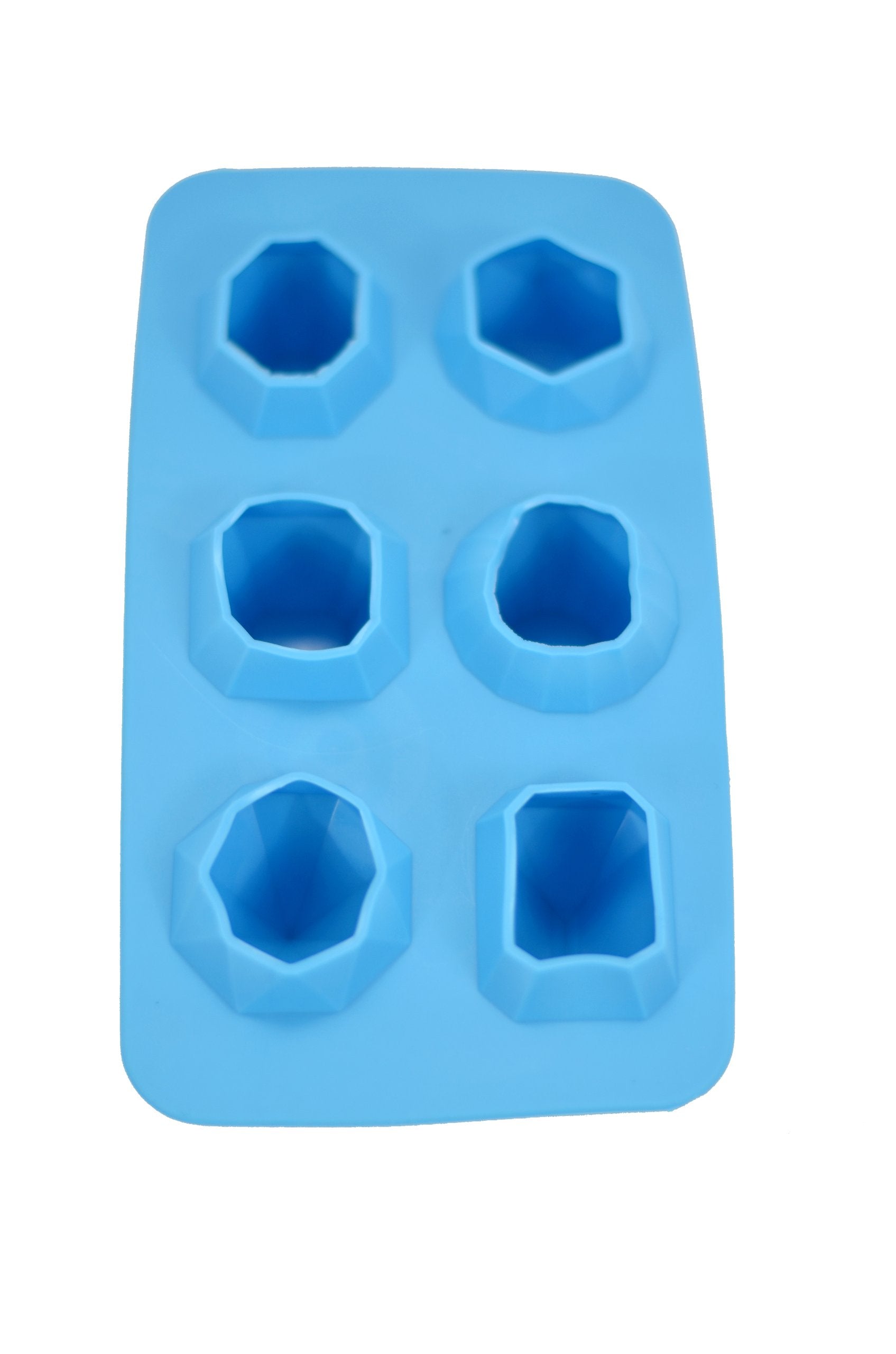 Fairly Odd Novelties Jewels Diamond Gem Flexible Shape 6 Ice Cube Tray Mold Blue Rubber Novelty Gag Gift, One Size